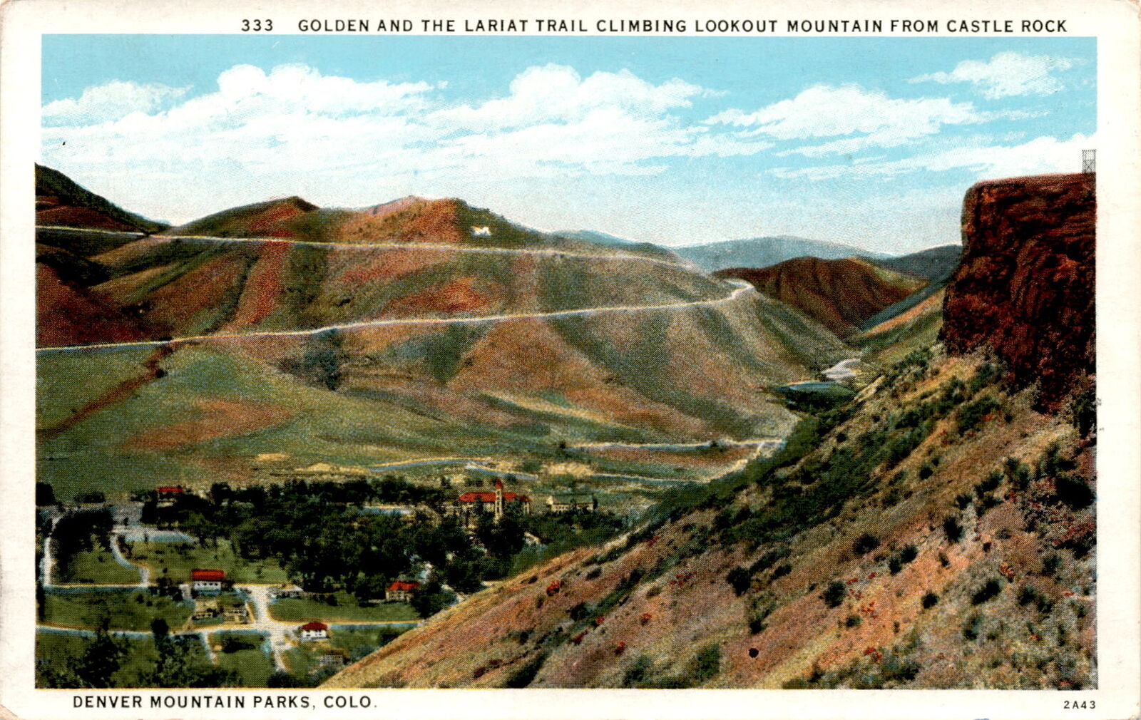 Castle Rock Golden Colorado Lookout Mountain Clear Creek Caon Denver Po Postcard