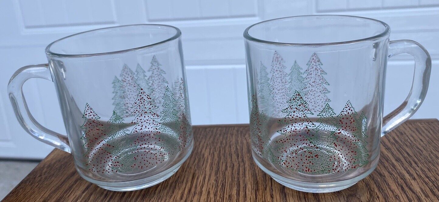 Vintage Wheaton Christmas Tree Dotted Glasses, Set of 2