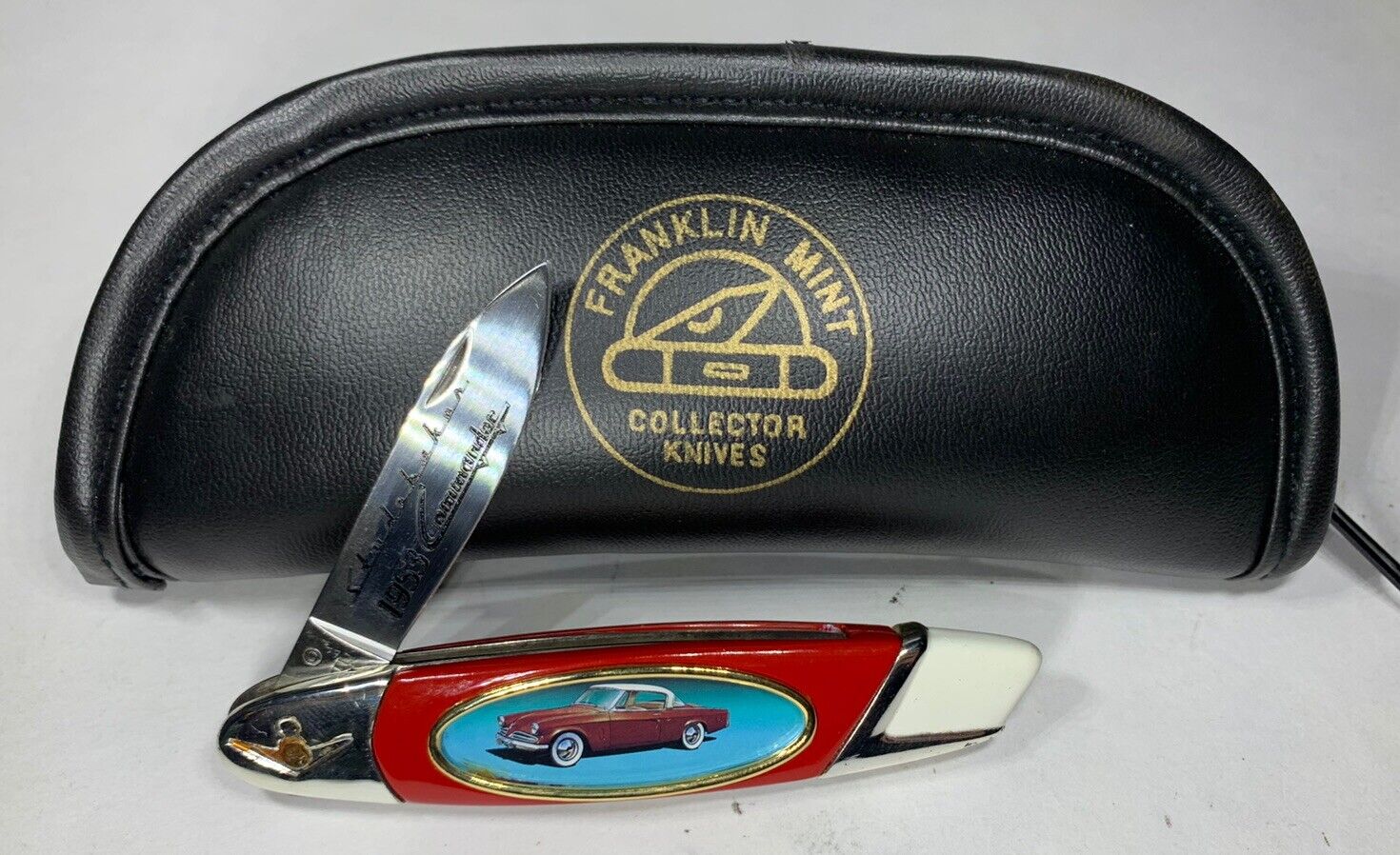 Franklin Mint Collectors Folding Pocket Knife 1953 Studebaker Commander w/ Case