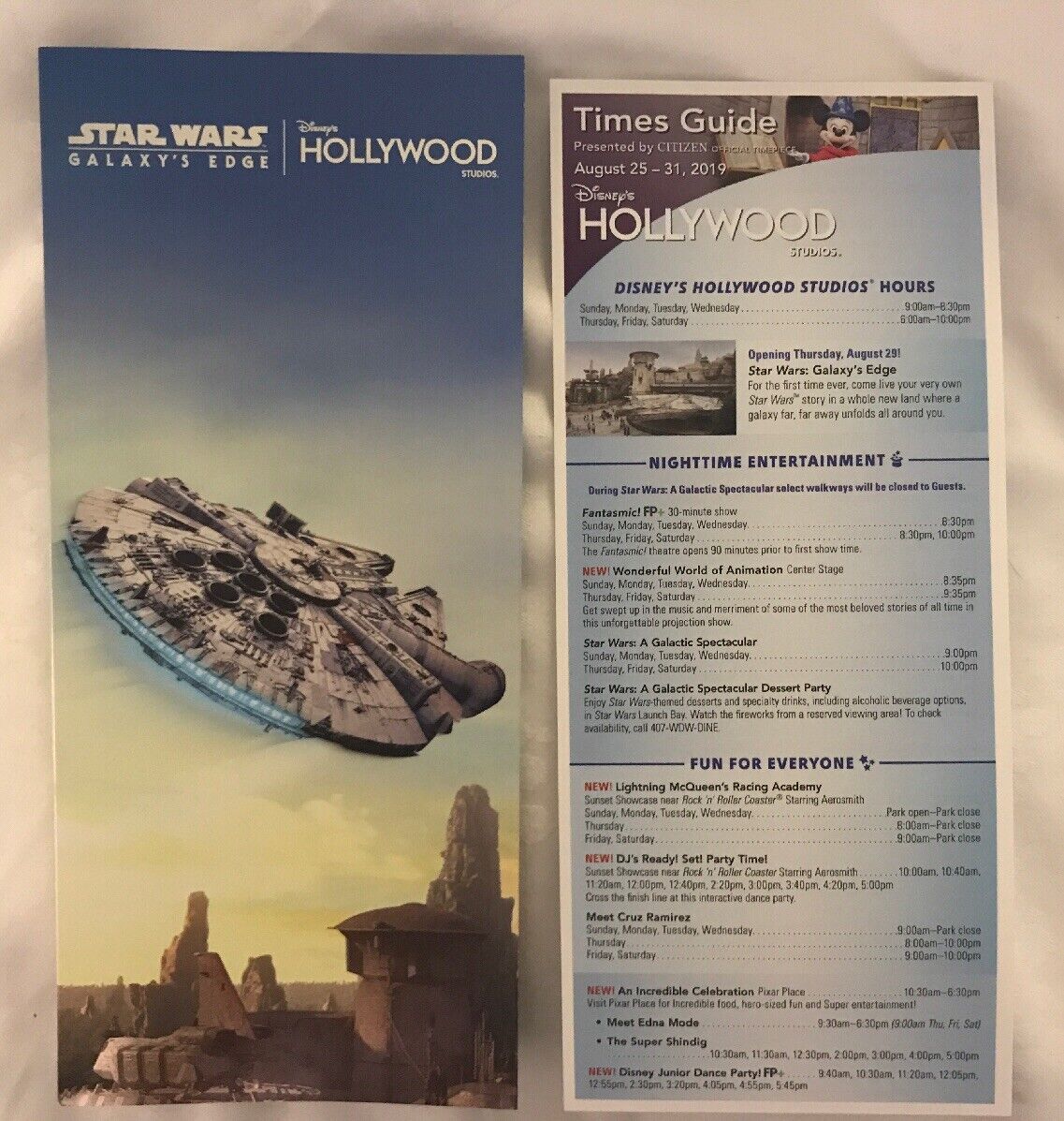 2019 Disney’s Hollywood Studio Star Wars Galaxy Edge Opening Day Park Map