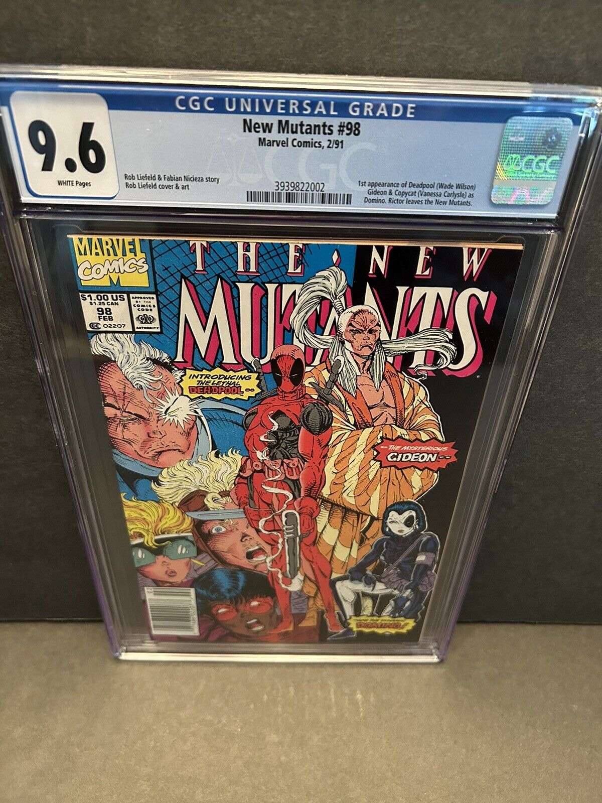 New Mutants 98 CGC 9.6 Newsstand First Appearance Of Deadpool Marvel Comics
