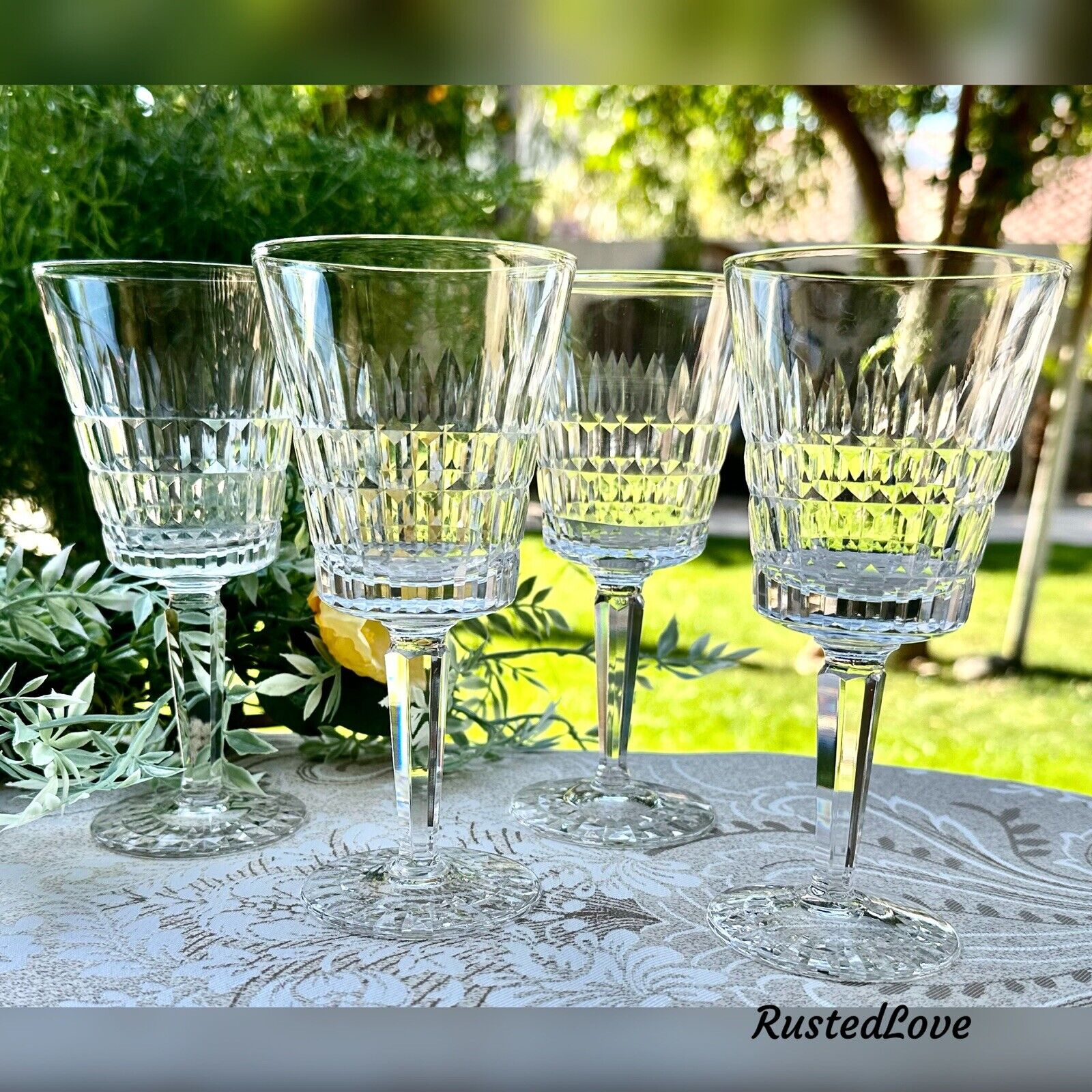Lenox Galaxy Wine  Glasses Vintage Blown Drinkware Set of 4 Lenox Glassware