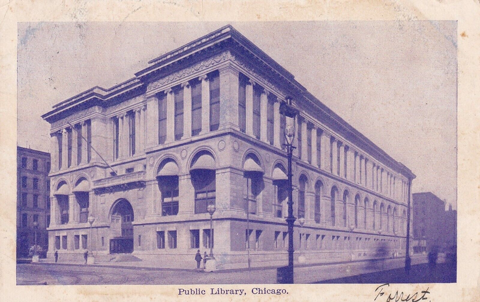 Vintage 1908 Public Library Chicago DIVIDED BACK Postcard