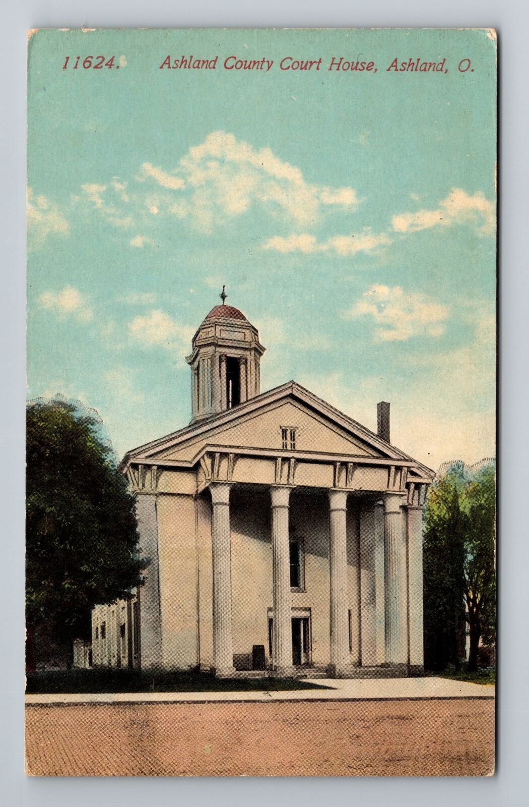 Ashland OH-Ohio, Ashland County Court House, Antique Vintage Souvenir Postcard