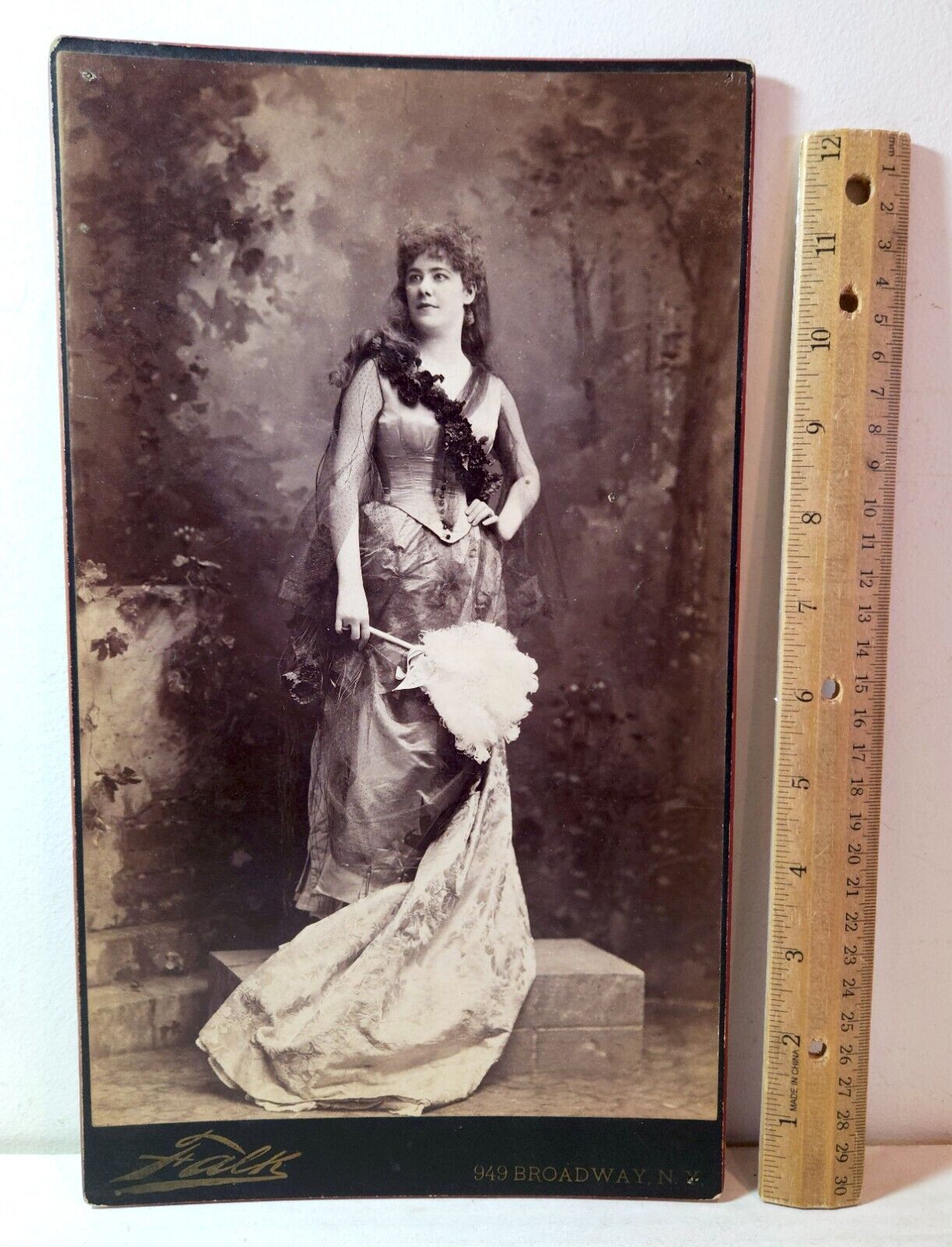 Actress or opera singer, Falk, Charles Ritzmann, oversized cabinet card photo