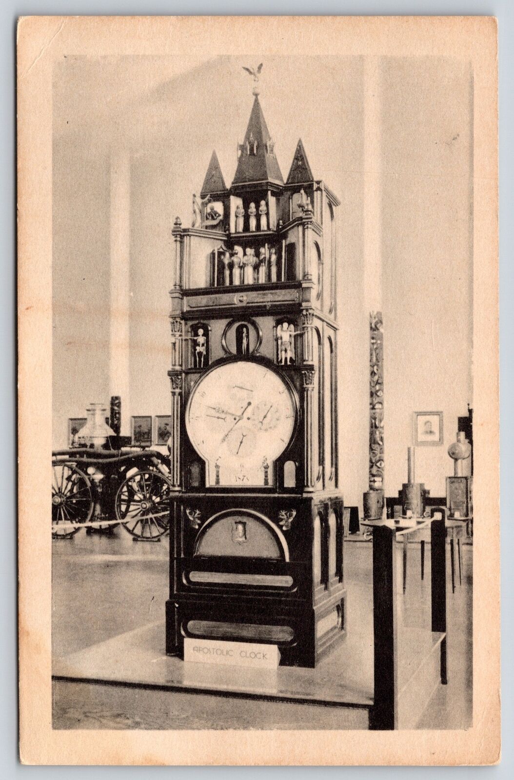 Pennsylvania~The Apostolic Clock @ Hershey Museum~B&W Photo~Vintage Postcard