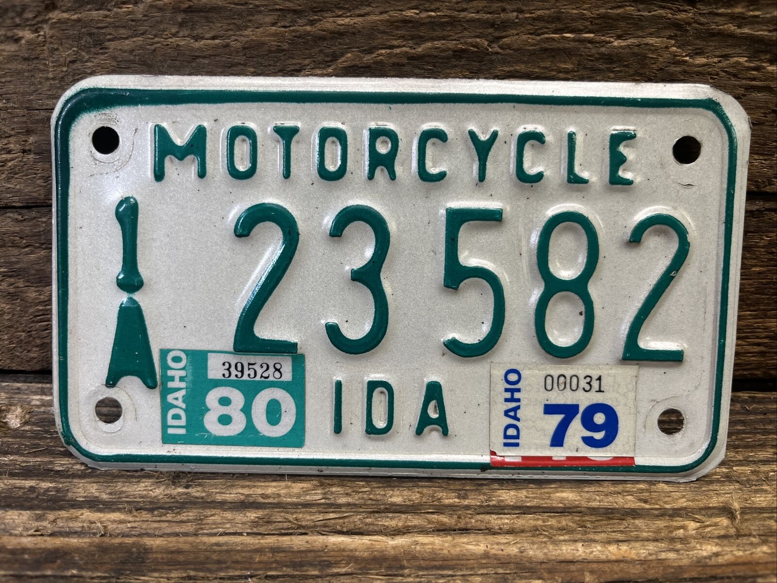 1979 - 1980 Idaho MOTORCYCLE License Plate - 23582 - 1A Ada County