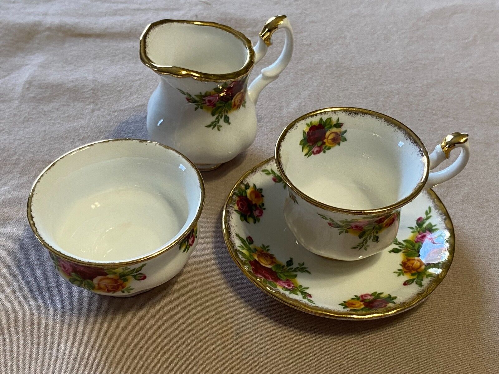 1962 Royal Albert Old Country Roses Miniature Tea Set Made in England