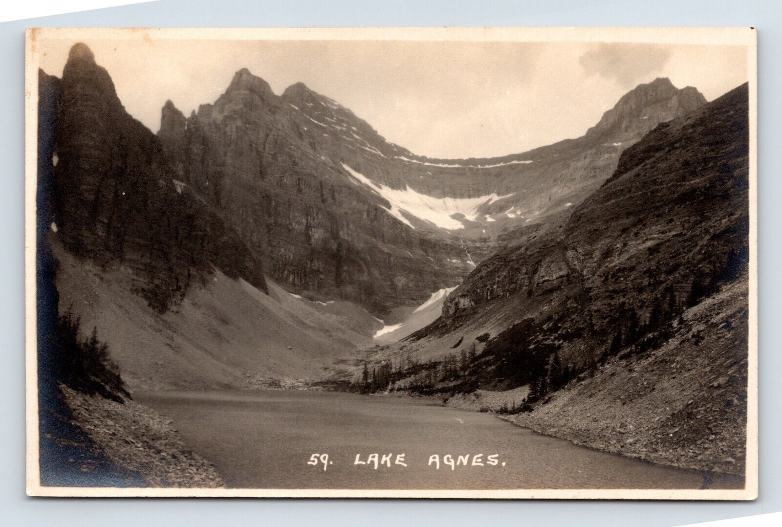 RPPC Lake Agnes Banff Alberta AB Canada UNP Postcard N14