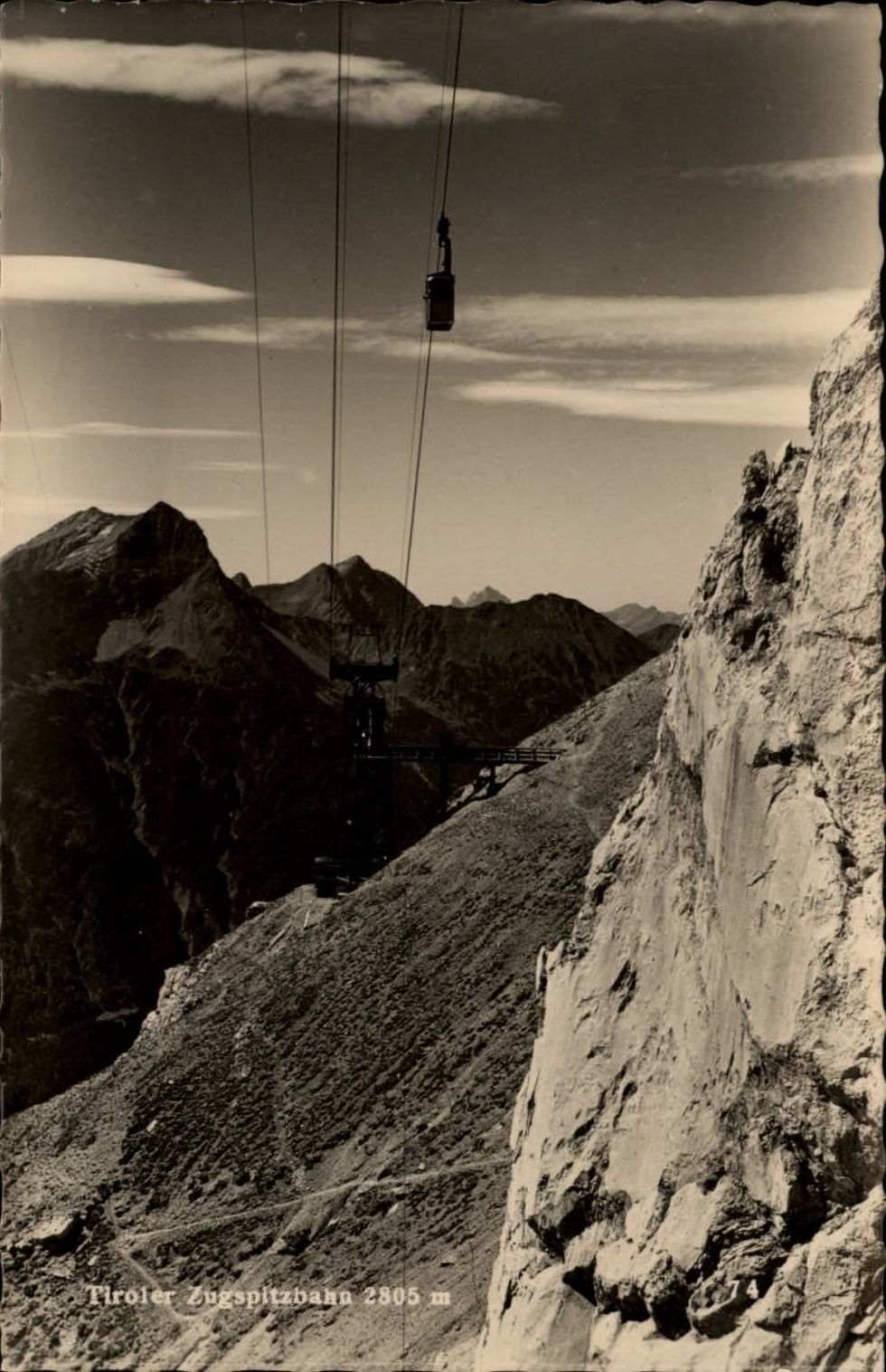 RPPC Tiroler Zugspitzbahn Austria cable lift ~ 1955 real photo postcard