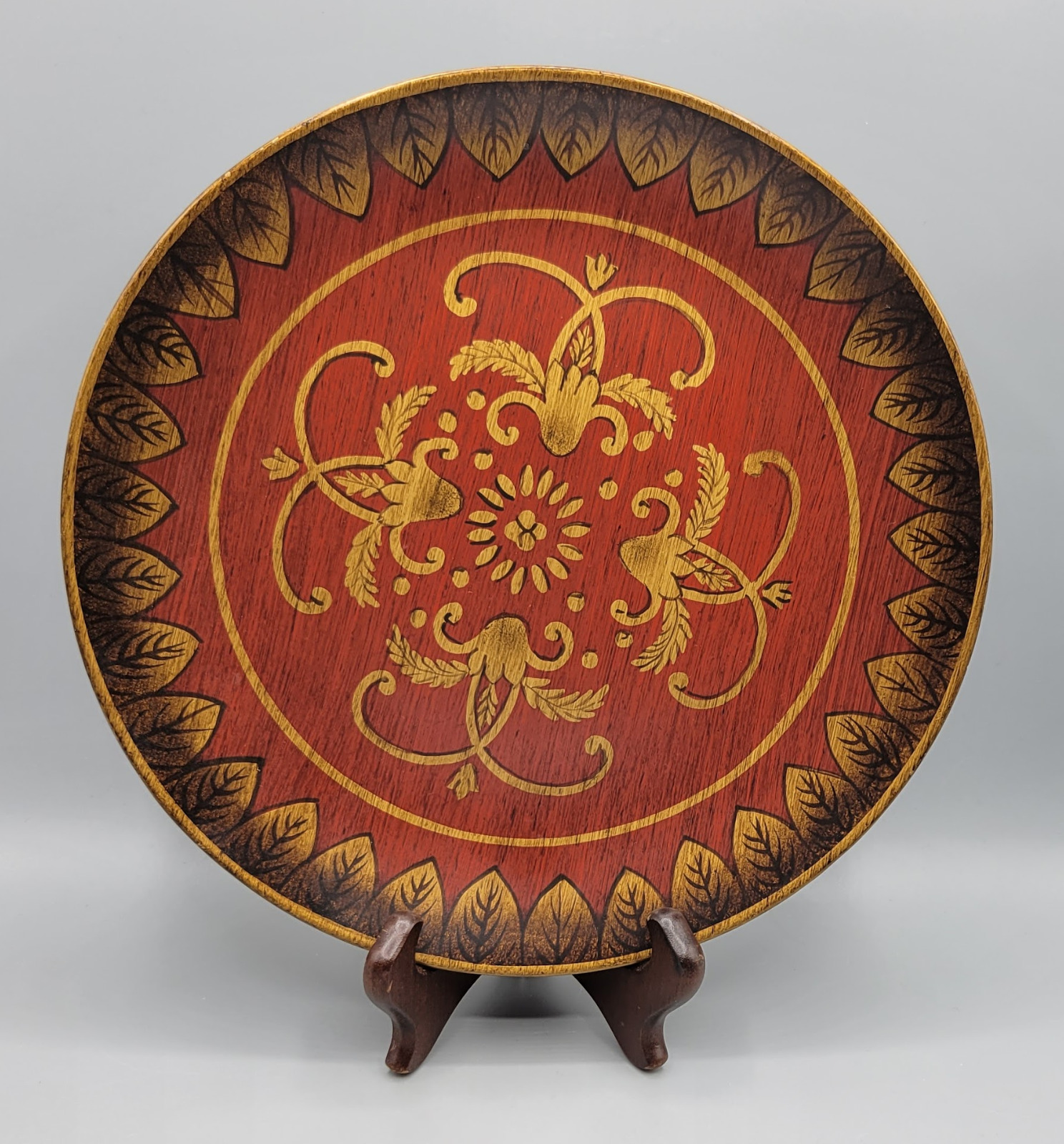 Vintage Raymond Waites Ornate Red and Gold Decorative Art Plate 10\
