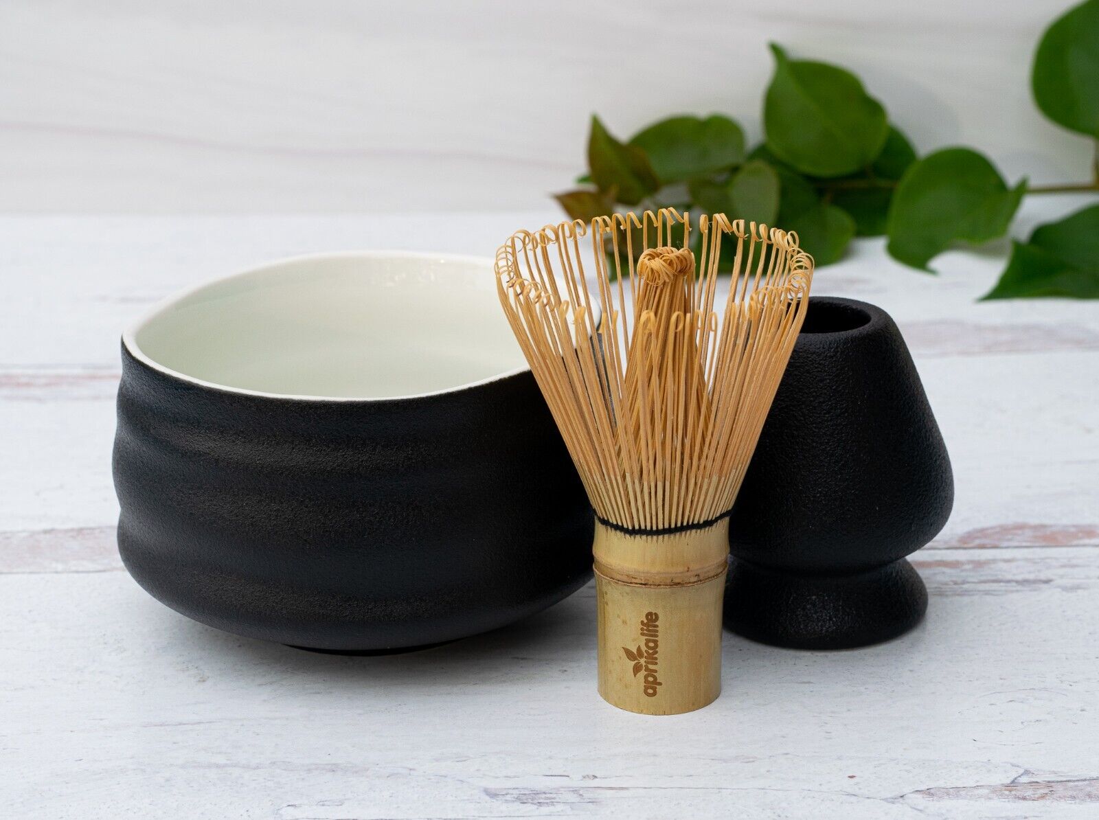 Handcrafted Ceramic Matcha Tea Set, Black Matcha Gift Set, USA seller