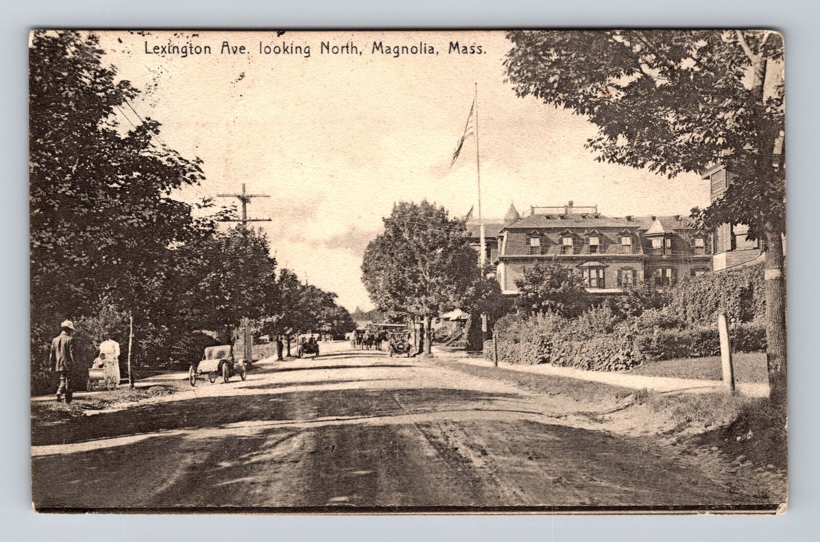 Magnolia MA-Massachusetts, Lexington Ave Looking North, Vintage Postcard
