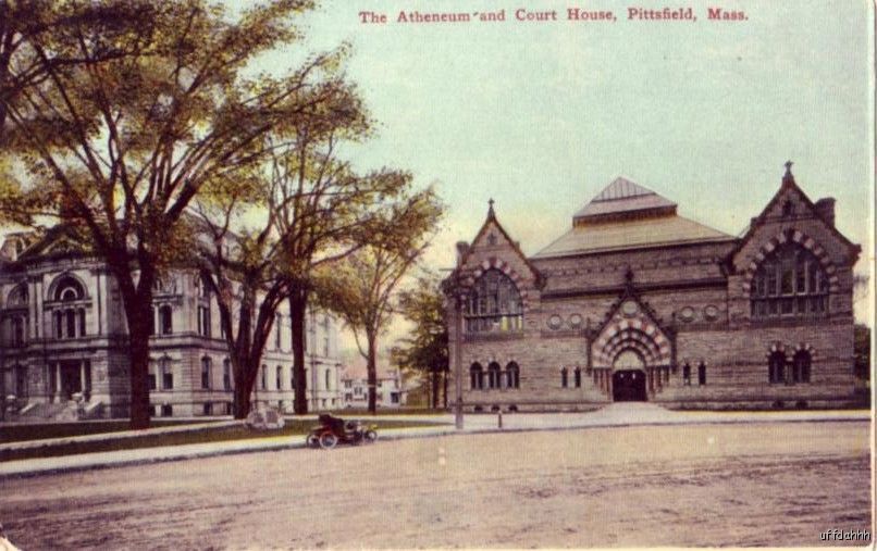 PITTSFIELD, MA THE ANTHENEUM AND COURT HOUSE 1911