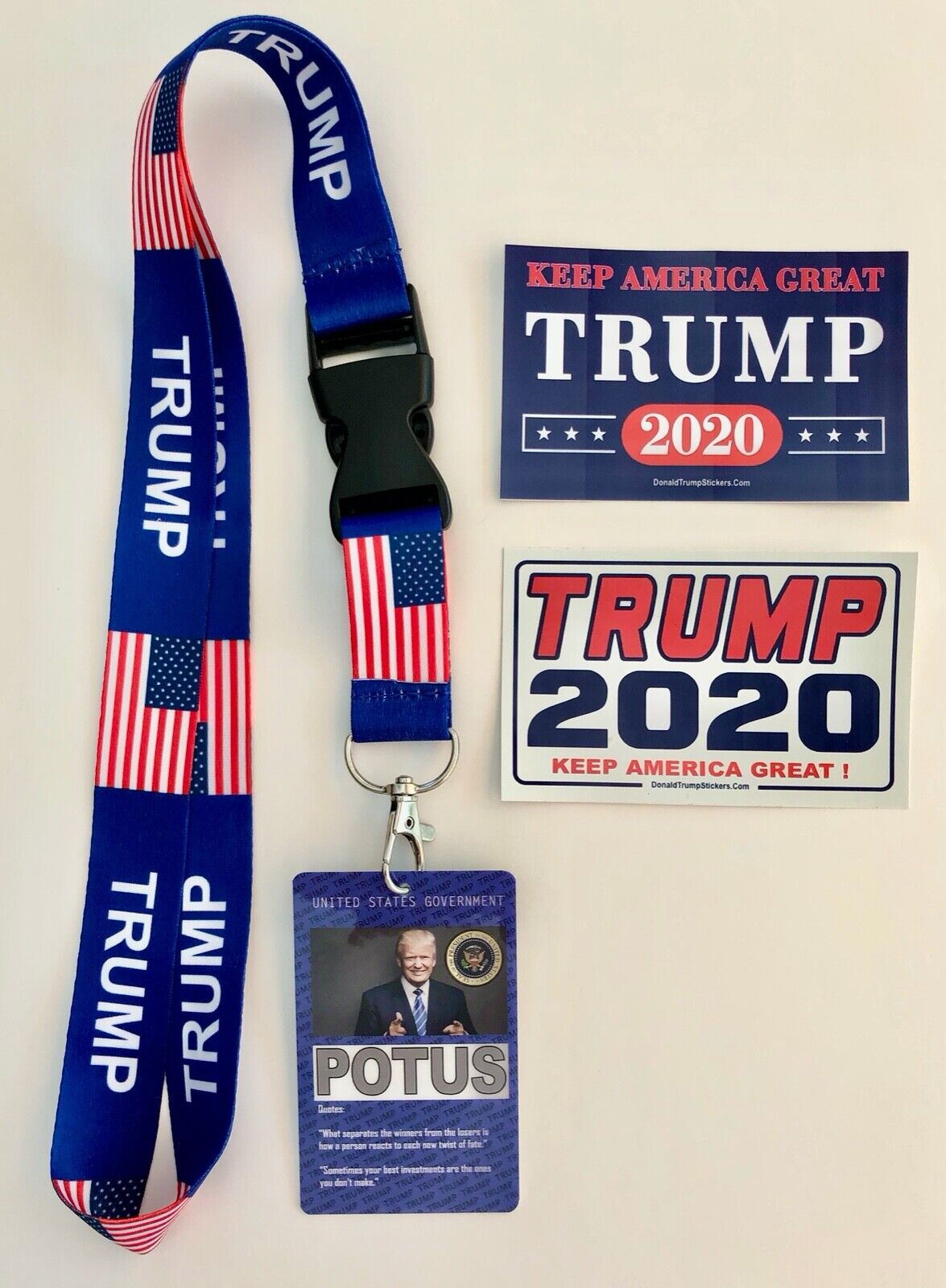 President Trump ...White House Pass with Lanyard + 2 Decals