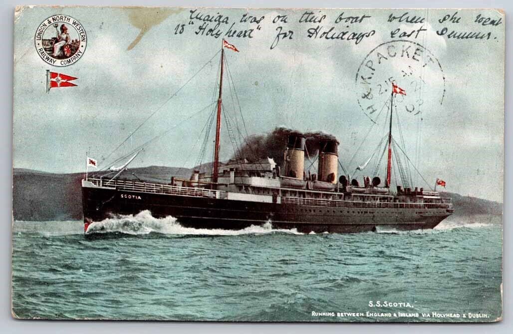 eStampsNet - SS Scotia London & North Western Railway Steamer Postcard 