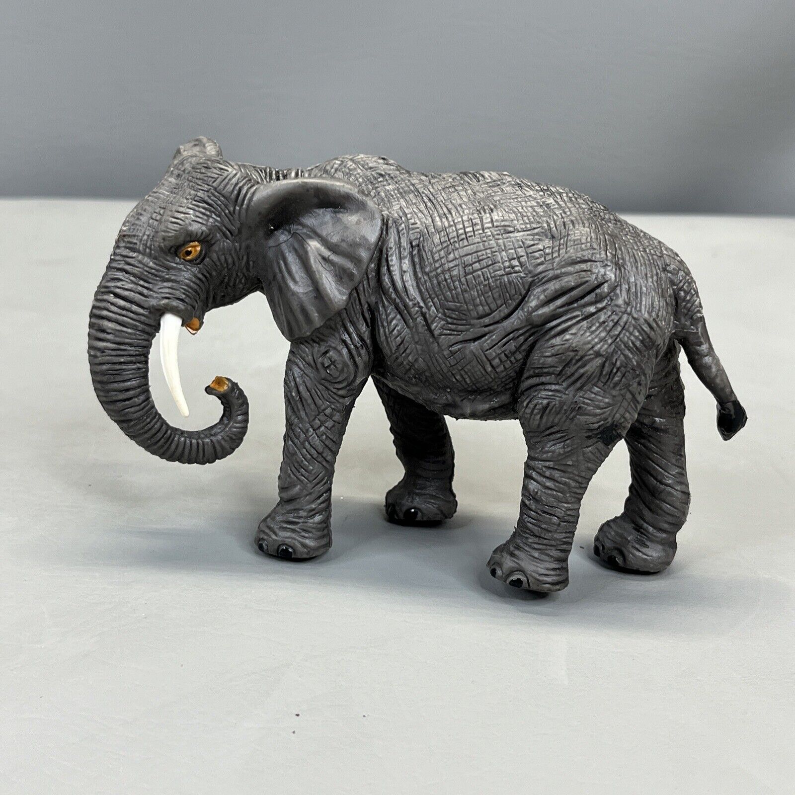 African Elephant Realistic Figure Toy Gray Horns