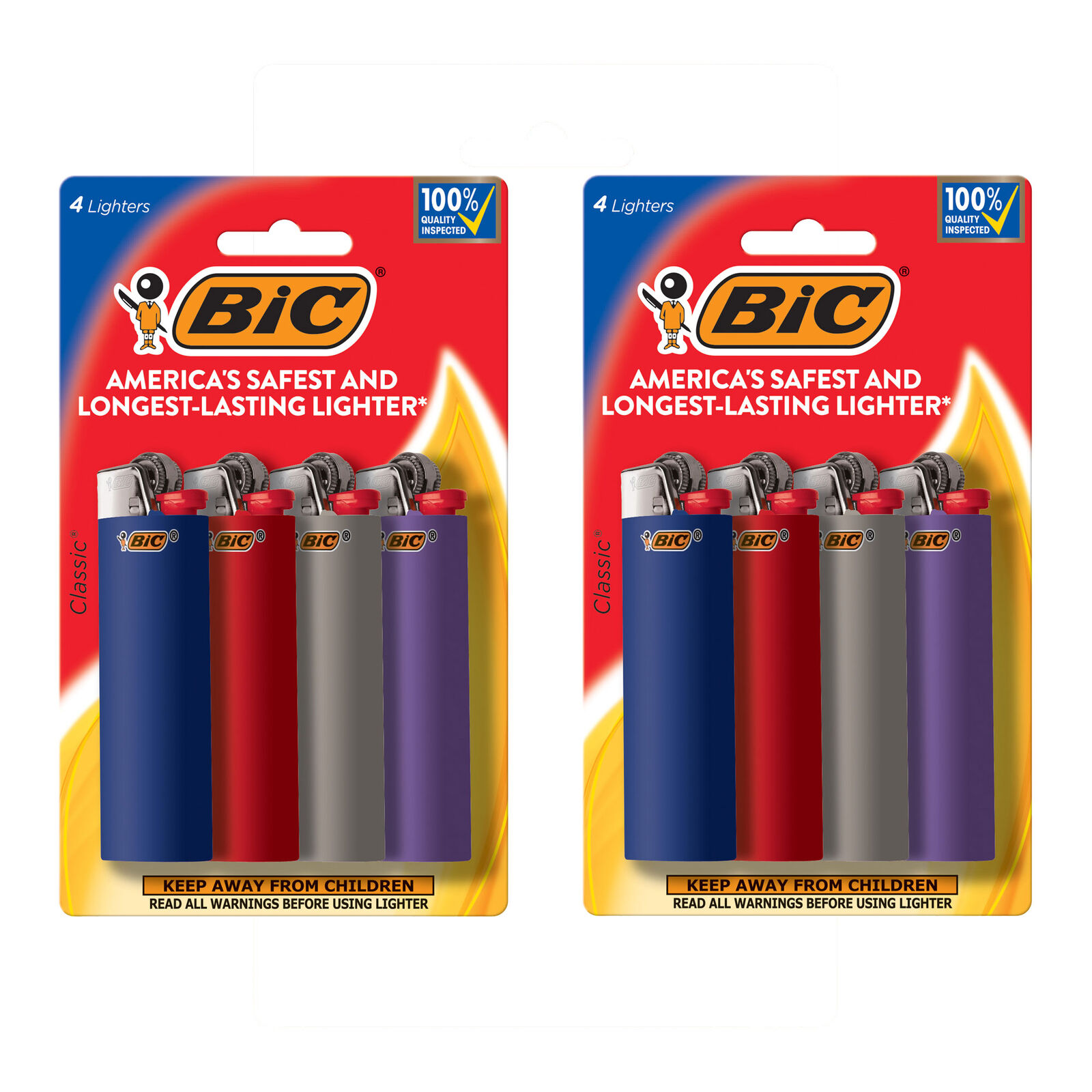 BIC Classic Lighter, Assorted Colors, 8-Pack (colors and packaging may vary)