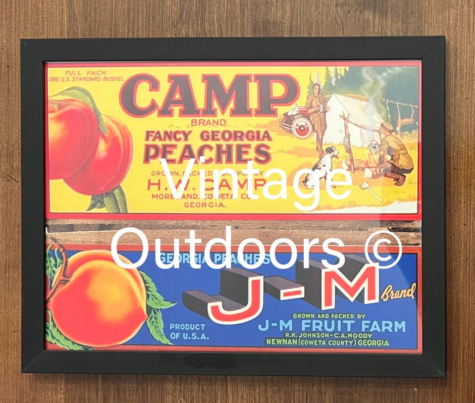 Vintage Peach Crate Labels Newnan Moreland Georgia Coweta County Framed Reprints
