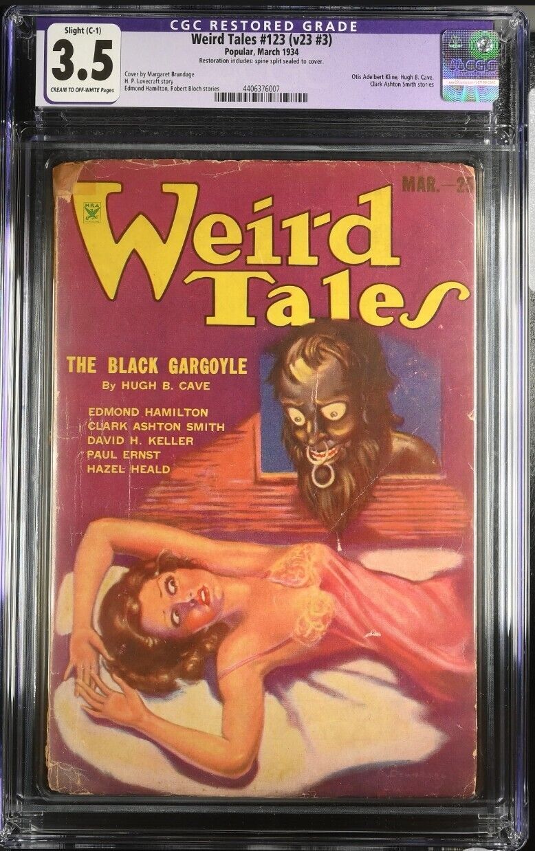 WEIRD TALES #123 (V23 #3) CGC 3.5 RESTORED BRUNDAGE COVER PULP MARCH 1934