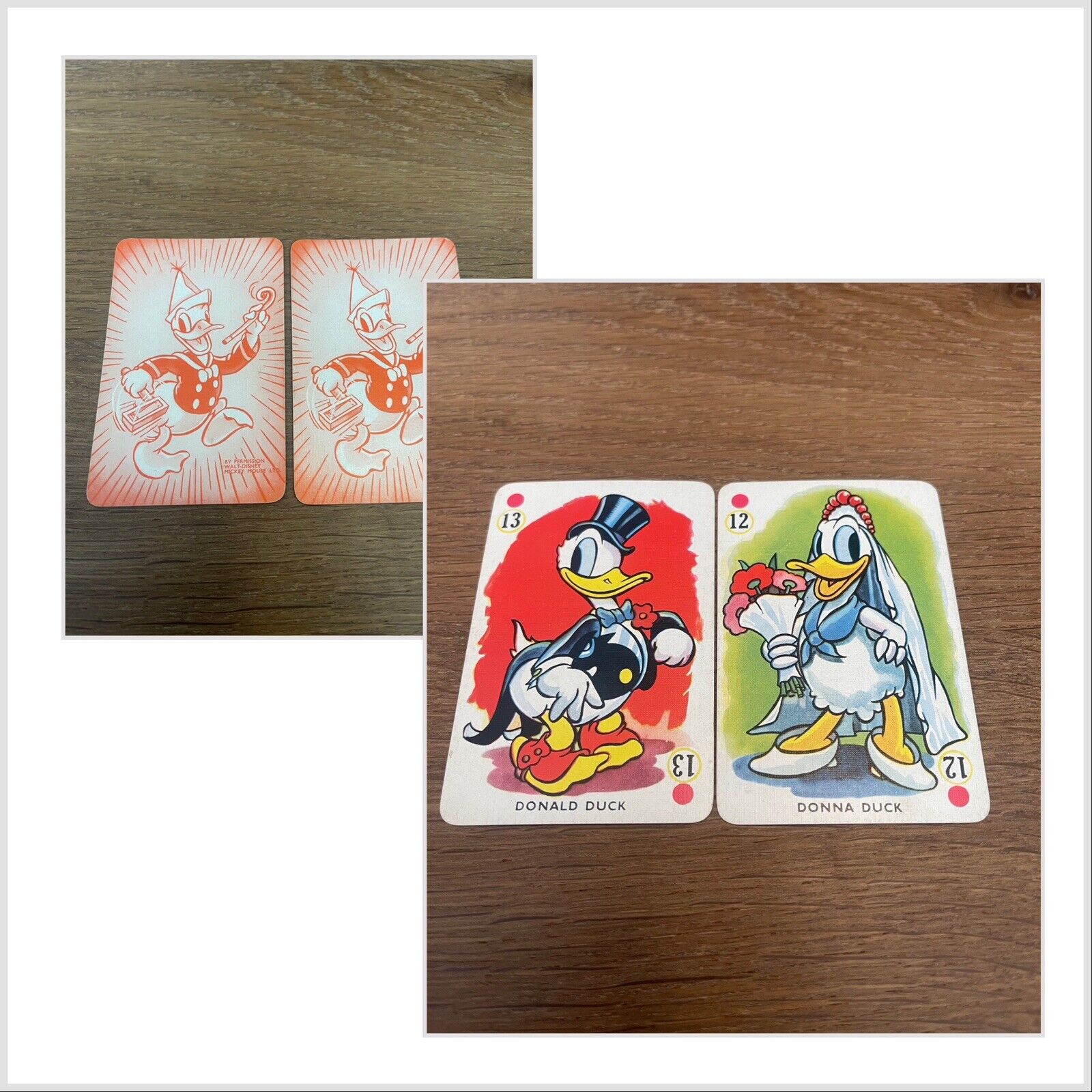 Rare 1939 Walt Disney Mickey’s Fun Fair Pepys Donna Donald Duck Cards Disneyana