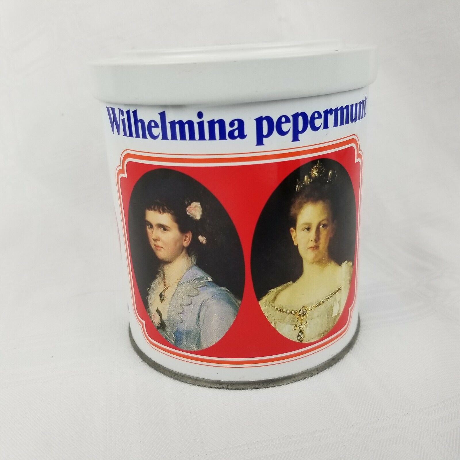 Vintage Wilhelmina Pepermunt Peppermint Tin Netherlands Twist Lock Top Empty