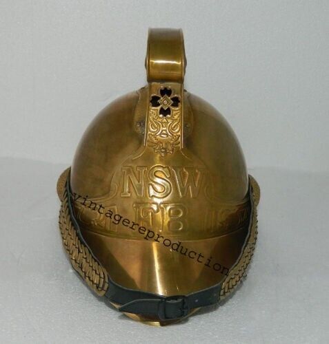 Collectible Vintage Antique Brass Designer Victorian NSW FB Fireman Helmet