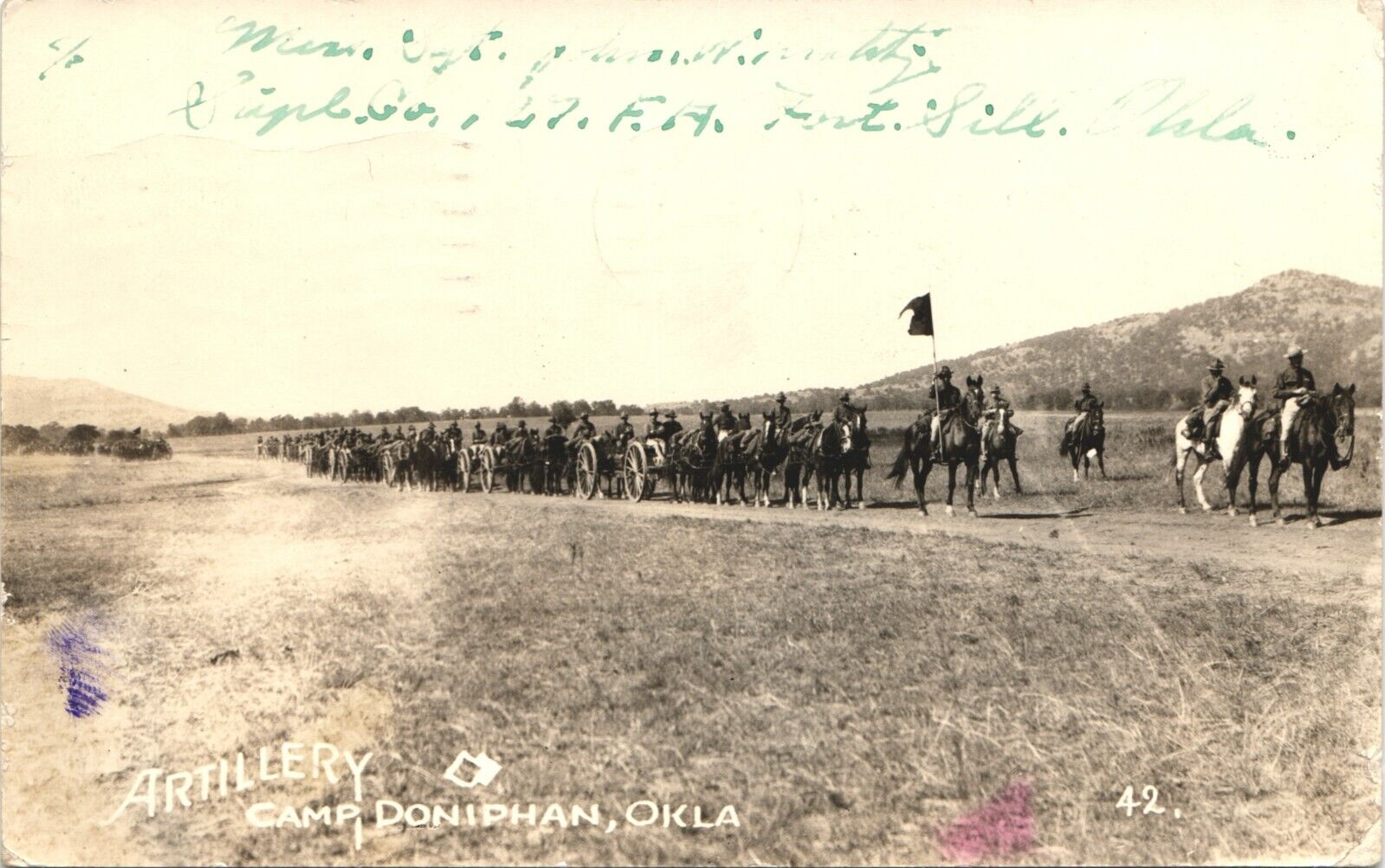 CAMP DONIPHAN ARTILLERY real photo postcard rppc LAWTON OKLAHOMA OK 1918 ww1