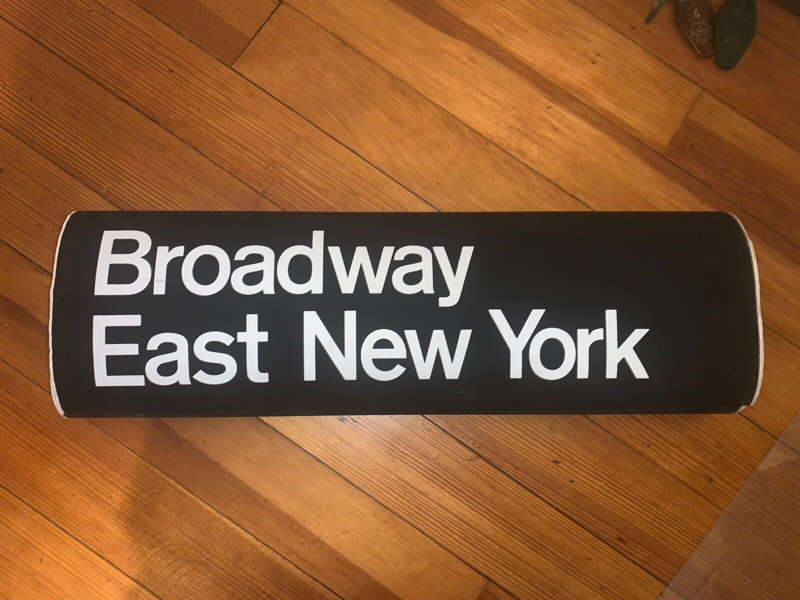R27/30 NY NYC SUBWAY LARGE ROLL SIGN BROADWAY EAST NEW YORK FULTON CANARSIE BMT