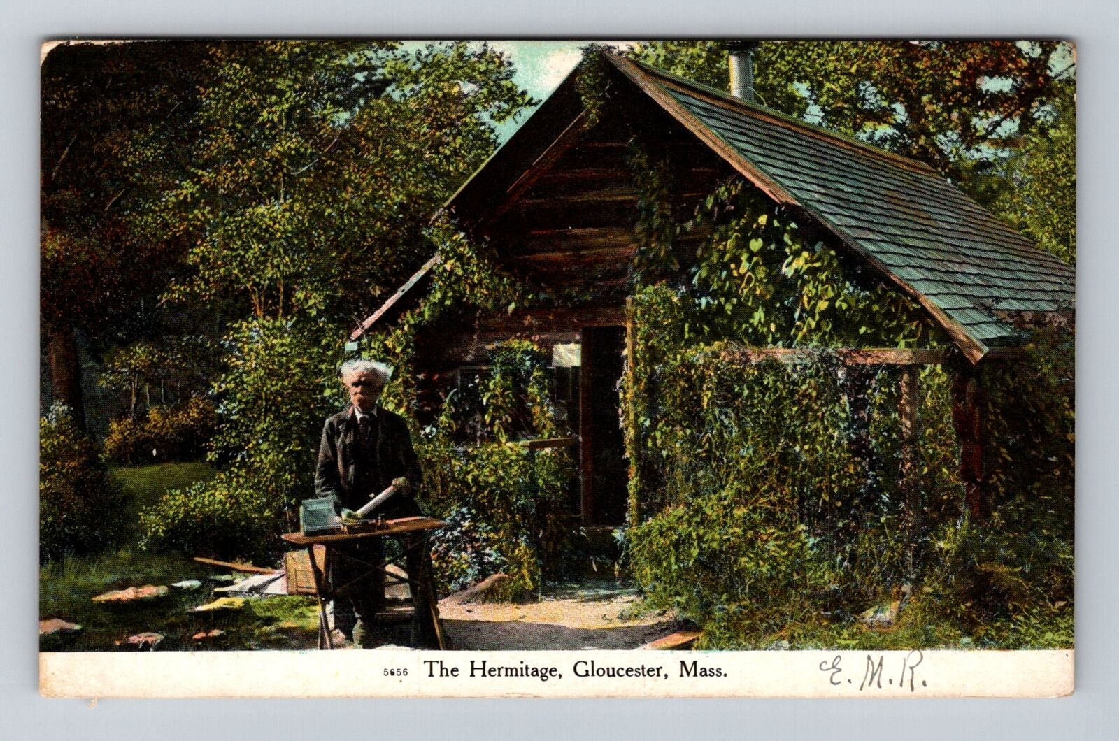 Gloucester MA-Massachusetts, The Hermitage Antique, Vintage Souvenir Postcard