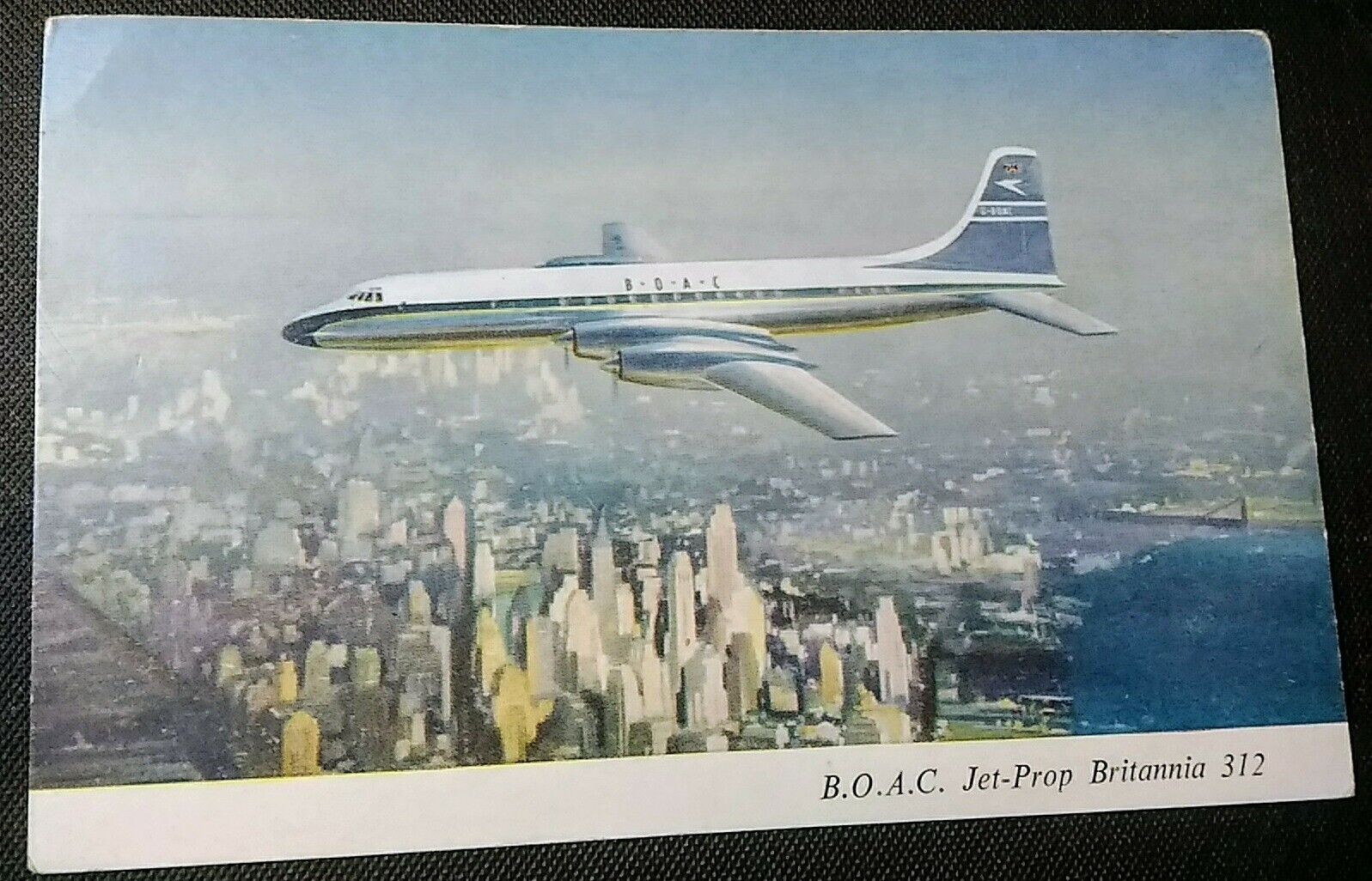 B.O.A.C. Turbo-Prop Britannia Air Liner Vintage Postcard PC