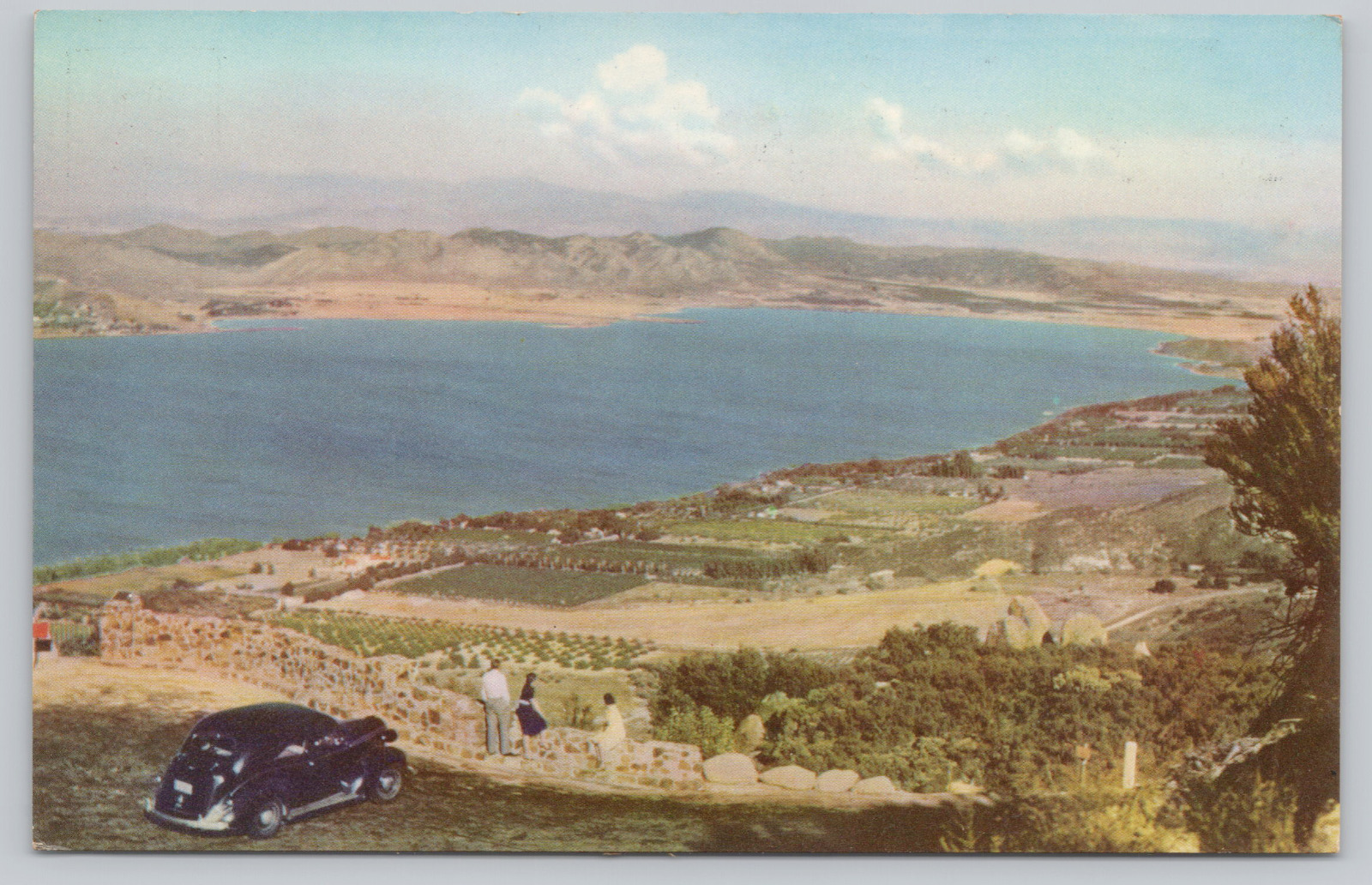 Postcard Vintage Car Lake Elsinore California 1940 Union Oil Scenes of the West