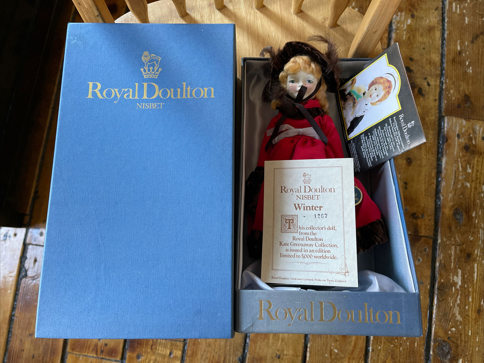 Royal Doulton House of Nisbet Collector\'s Doll Kate Greenaway Winter in Box 1981