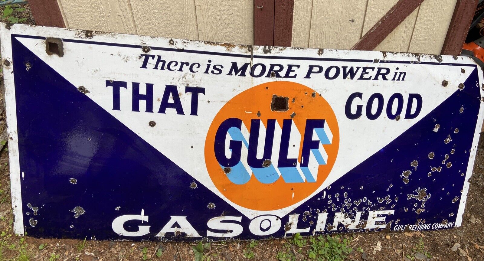 Authentic Vintage GULF Gasoline 6ft Advertising Sign