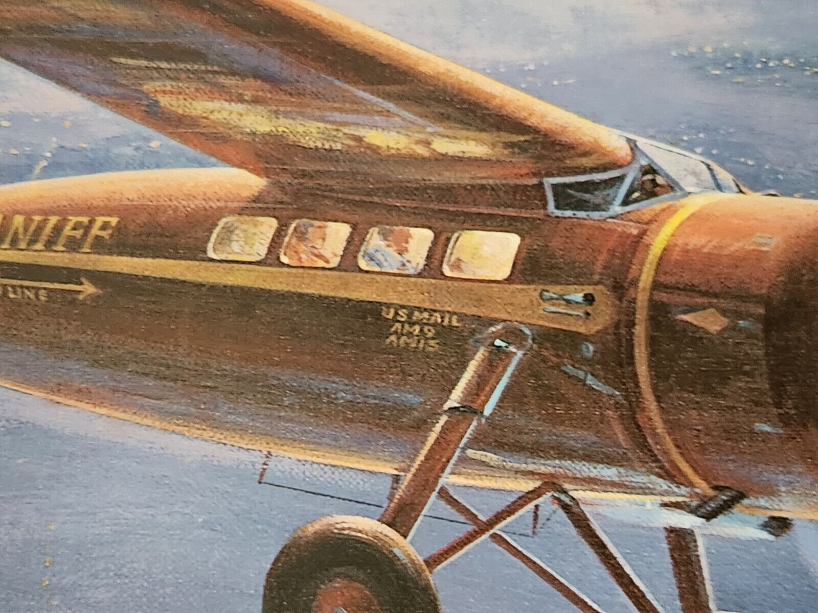 Douglas Ettridge Art Print Braniff Airways Lockheed Vega approaching Corpus Chri