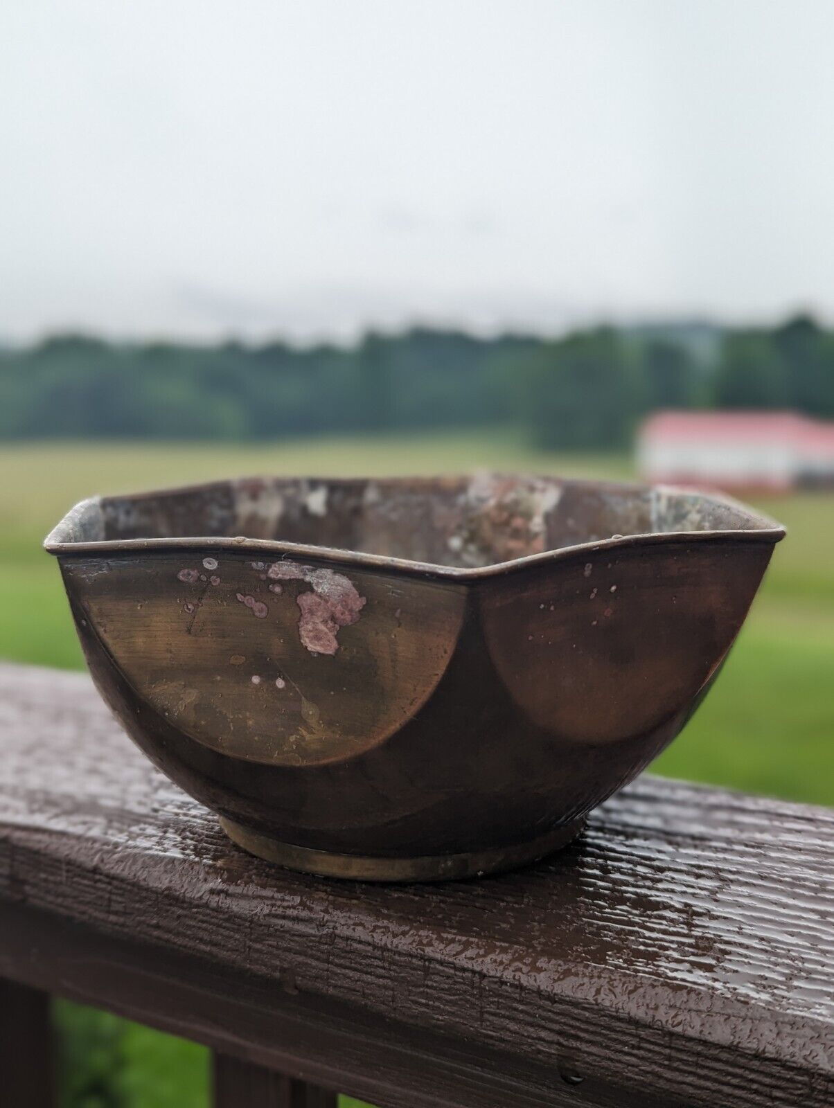 Old Copper Planter Bowl Antique Made In India 
