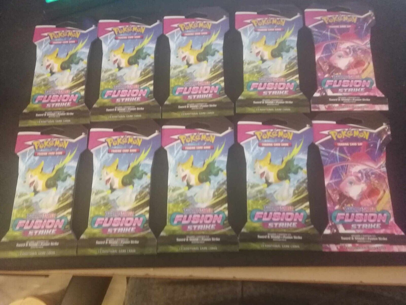 Pokemon Fusion Strike Sleeved Blister Booster Pack Lot x10 Packs