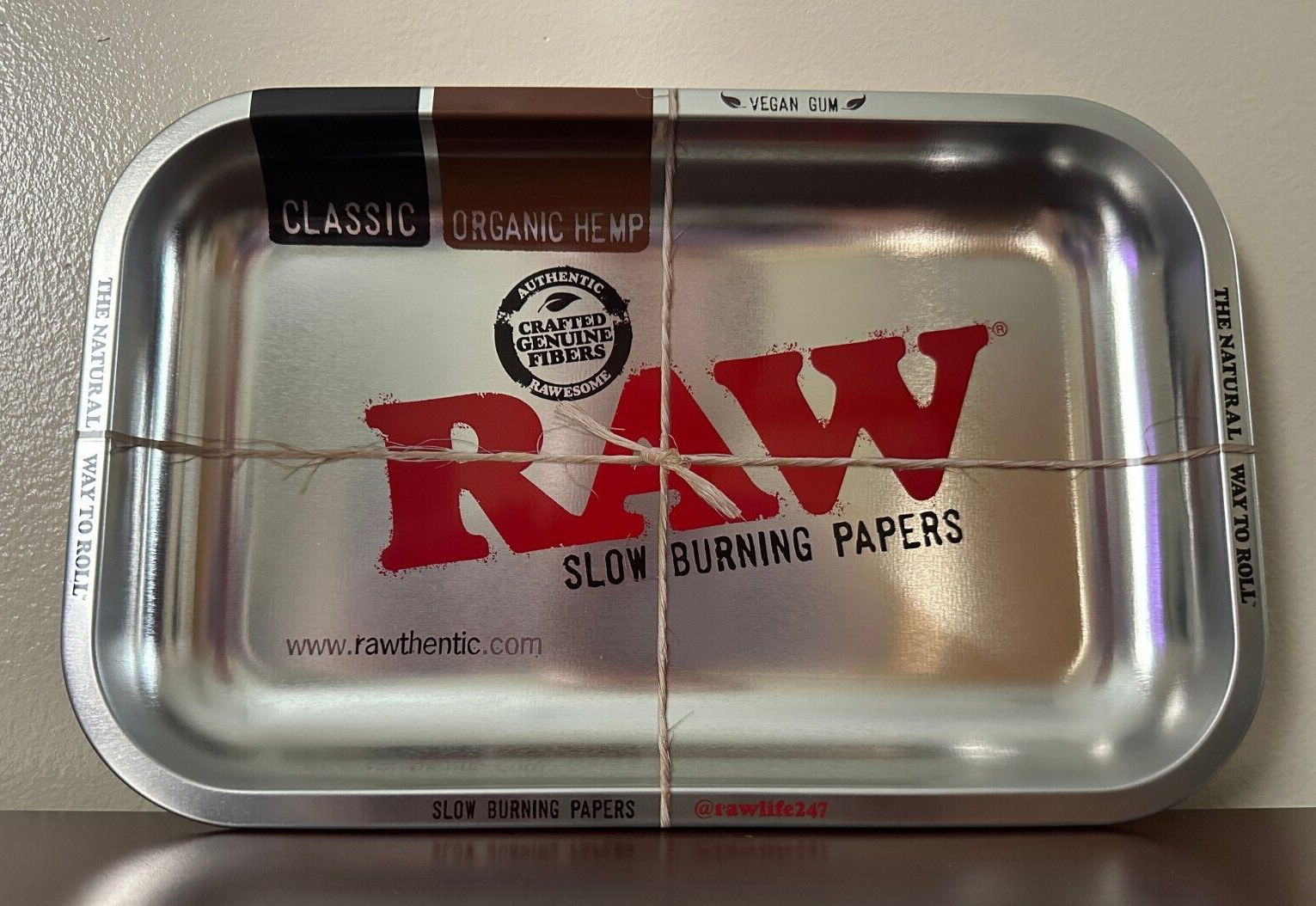 RAW TRAY ~CLASSIC SILVER~SMALL ROLLING TRAY~11 X 7~NEW
