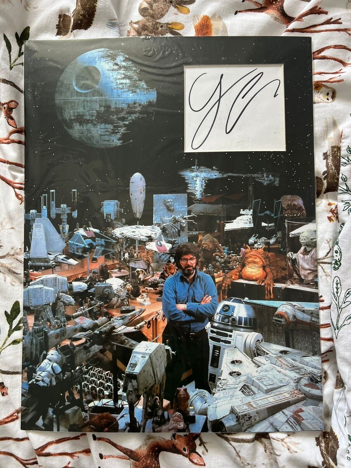 George Lucas Signed Star Wars 16x12 Mounted Autograph