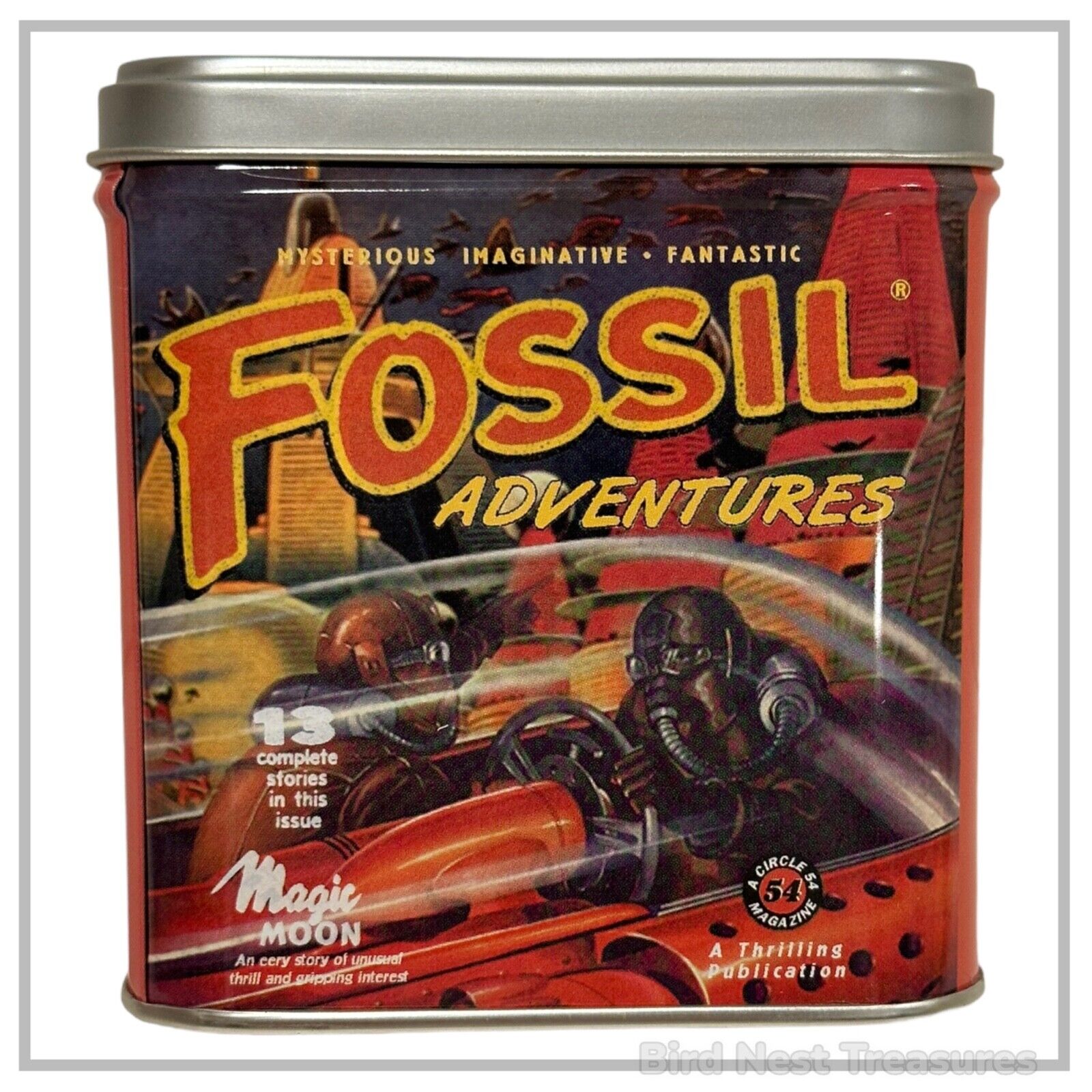 1998 FOSSIL ADVENTURES WATCH Covered Tin - Includes Most Package Inserts