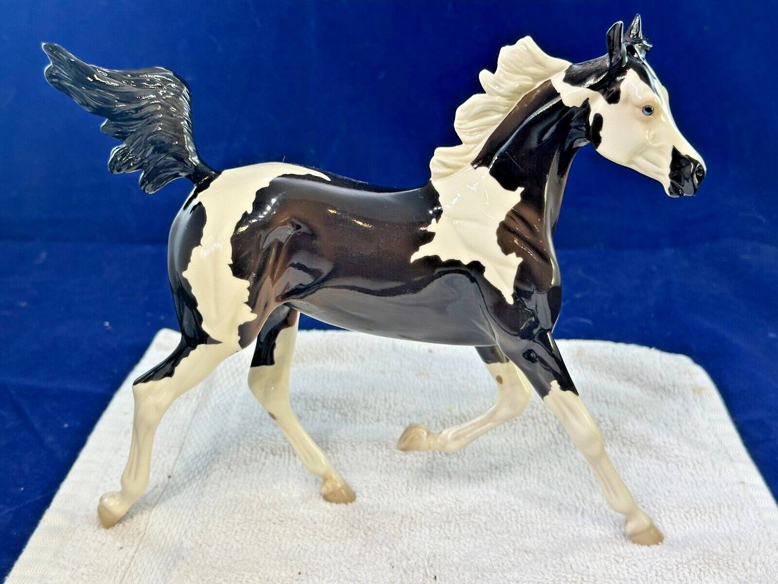 OF Peter Stone Horse -OOAK Black Pinto Arabian Yearling \