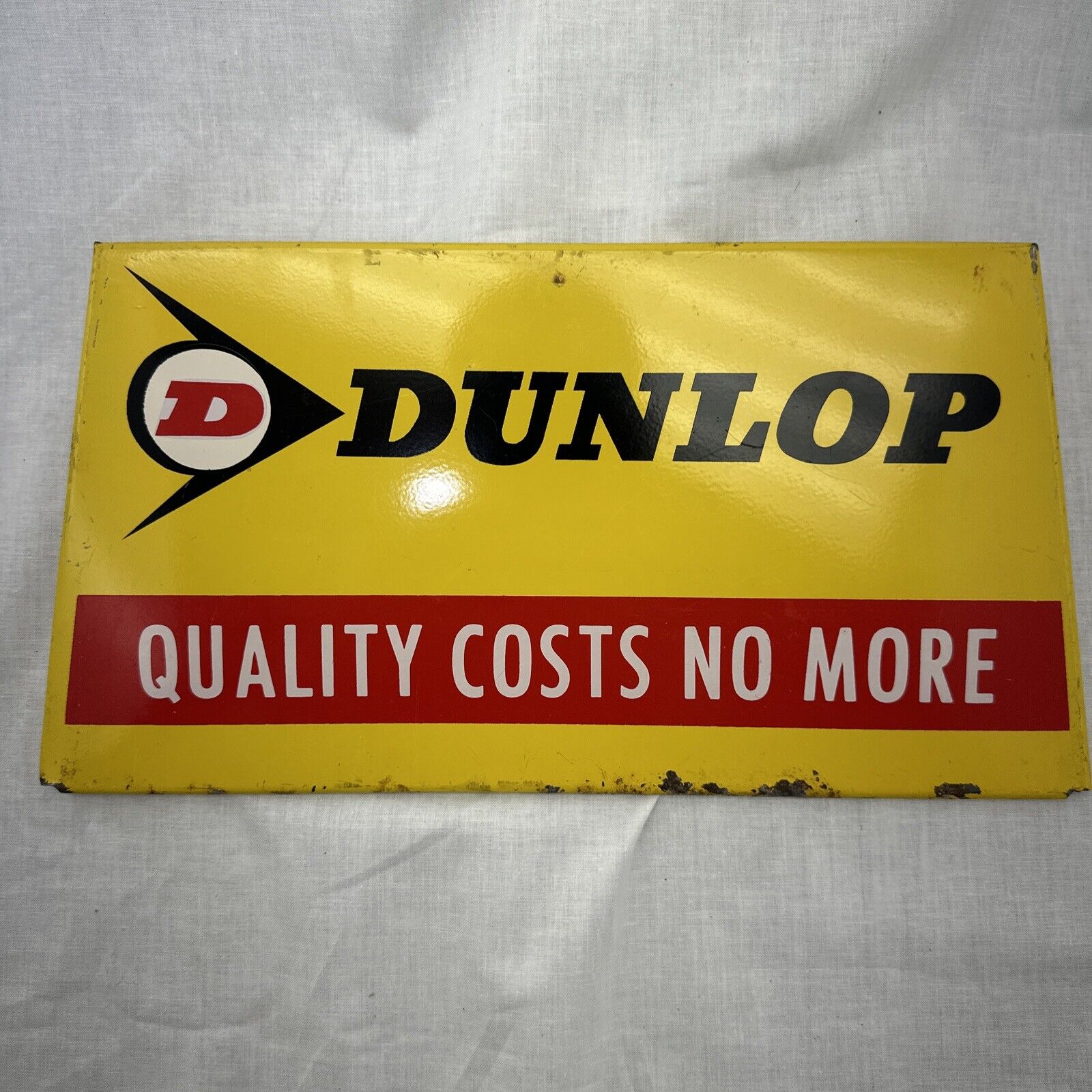 Vintage Dunlop Quality Costs No More Metal Tire Display Part