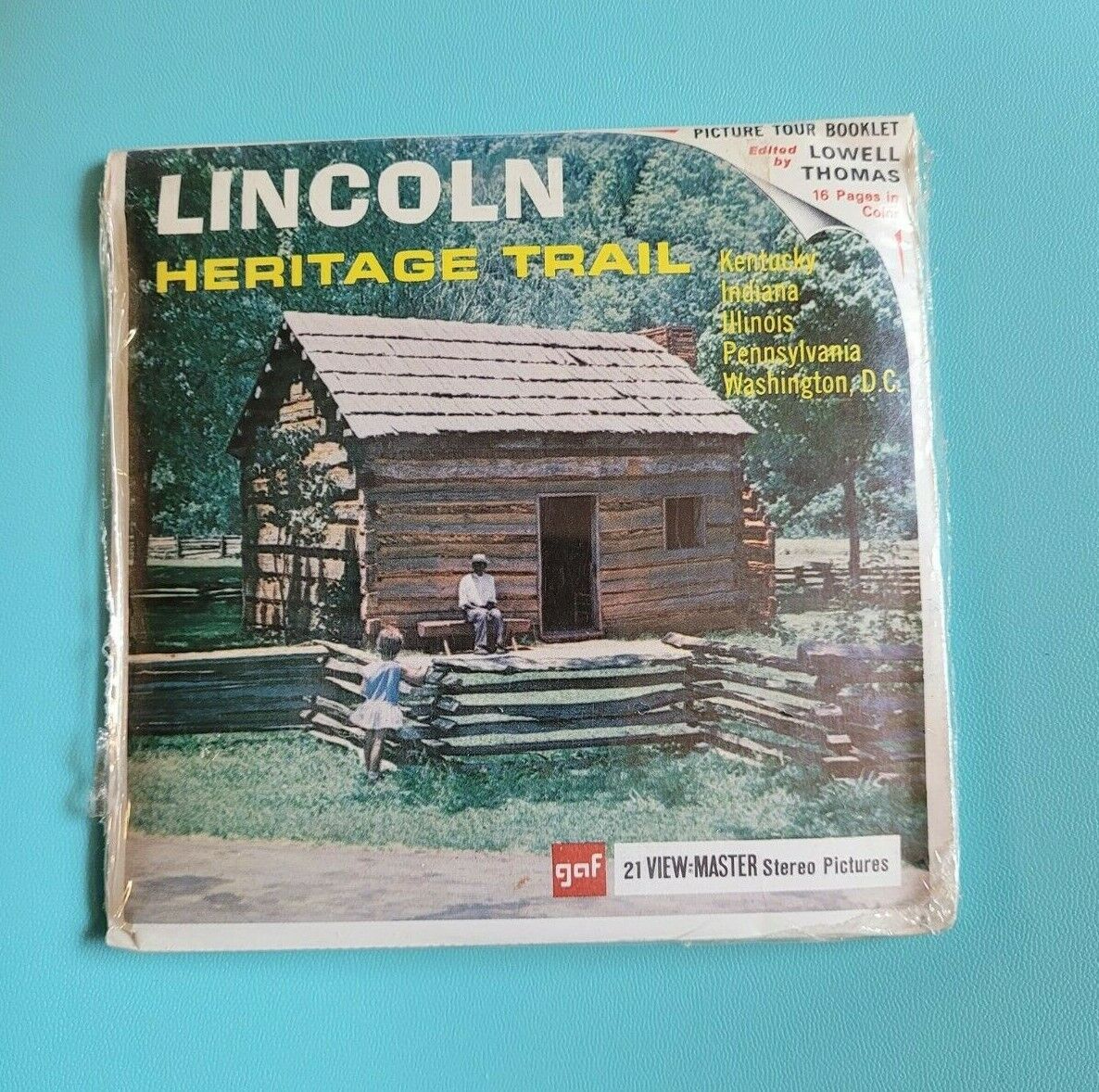 SEALED Gaf A390 Lincoln Heritage Trail KY IL IN PA D.C. view-master Reels Packet