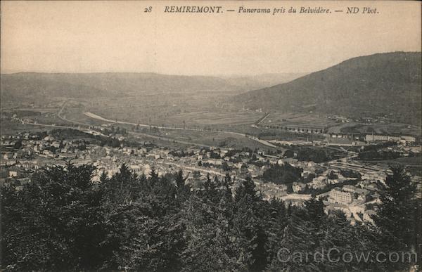 France Remiremont-Panorama pris du Belvidere Postcard Vintage Post Card