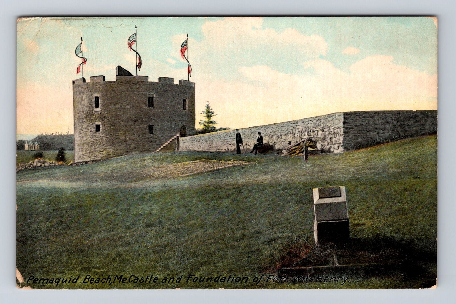 Pemqauid Beach ME- Maine, Me Castle And Foundation, Vintage c1910 Postcard