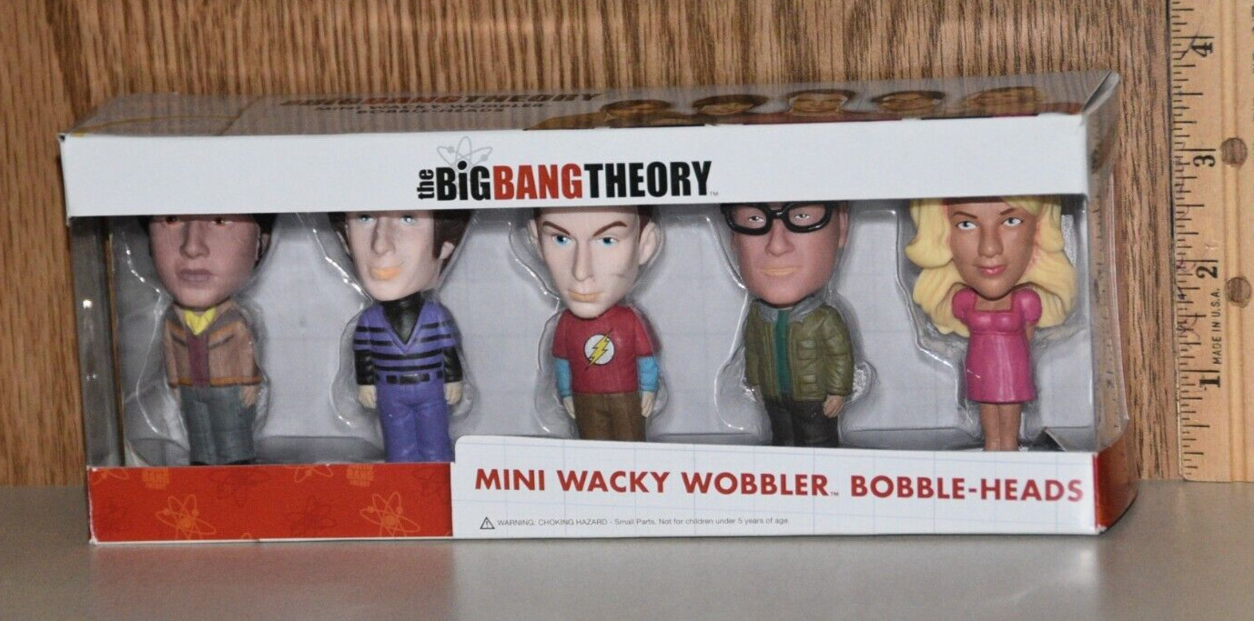 Big Bang Theory Funko Mini Wacky Wobbler Bobble Heads Set of 5 in Package