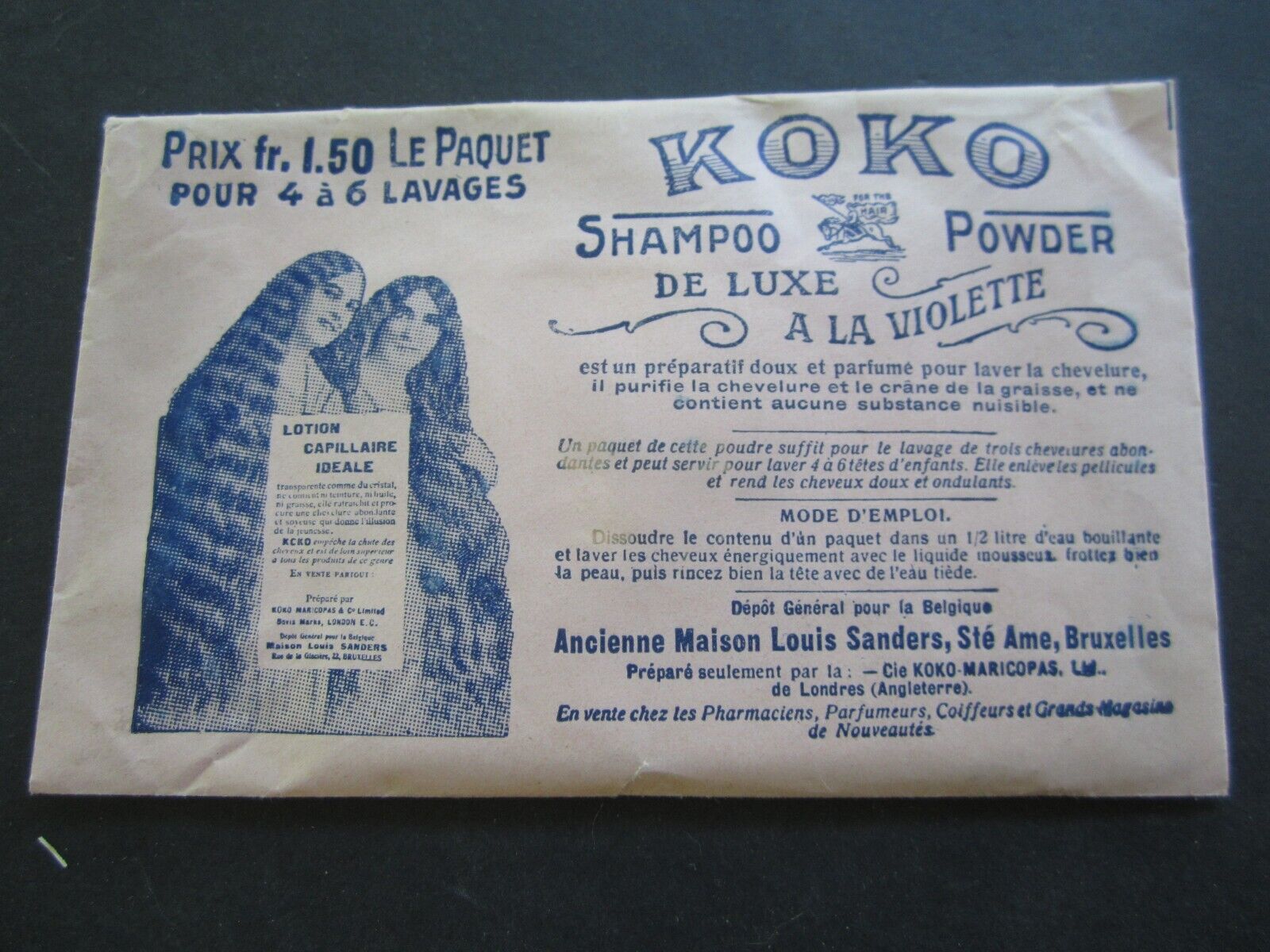 Old Vintage - KOKO Shampoo de Luxe a la Violette - ENVELOPE - Full with Product