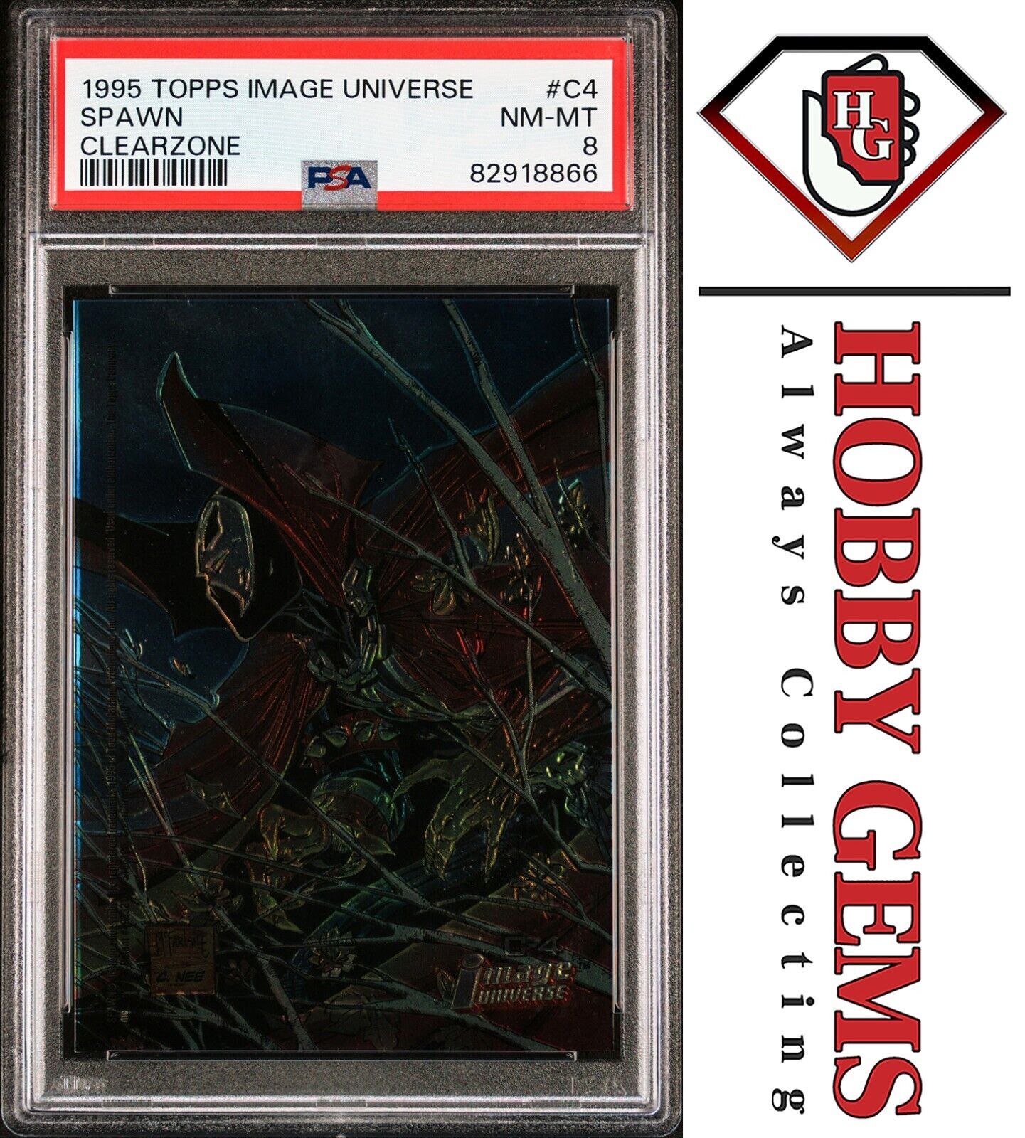 SPAWN PSA 8 1995 Topps Image Universe Clearzone Acetate #C-4