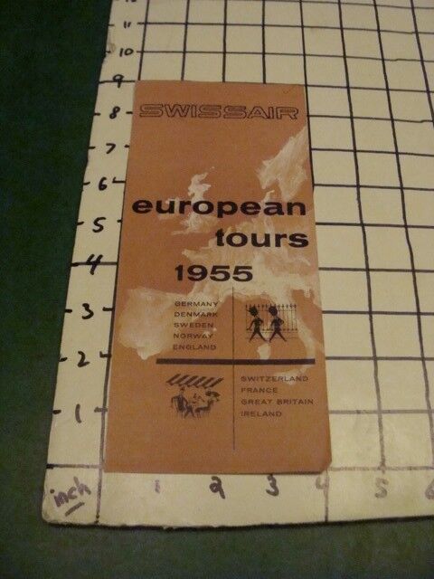vintage brochure - SWISSAIR 1955 european tours - 