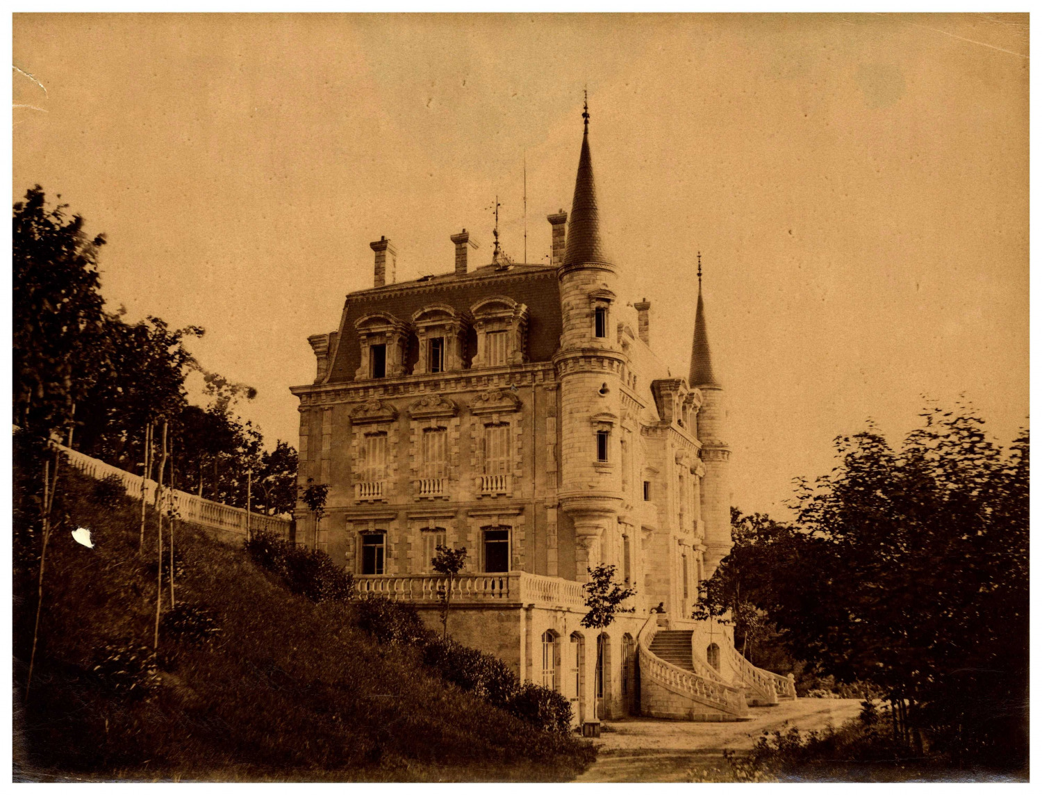 France, Vals-les-Bains, Château Clément vintage albumen print, albumin print print